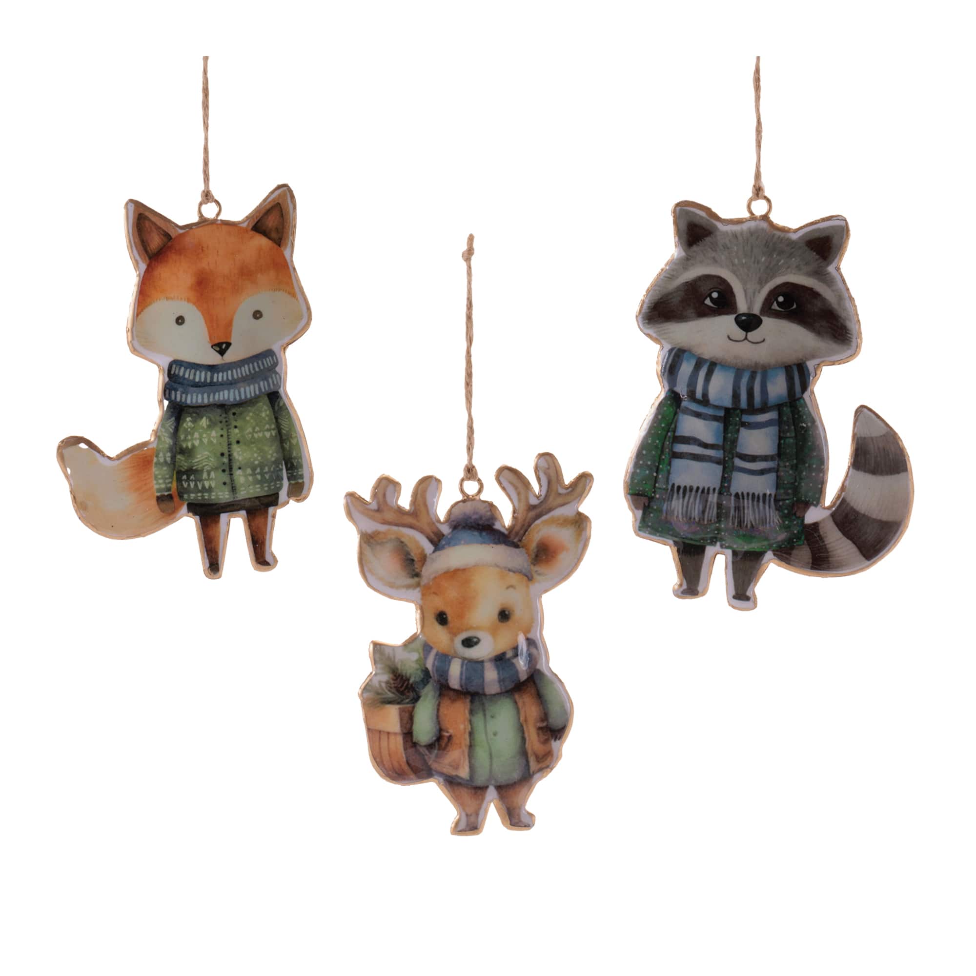 Melrose 6" Winter Animal Iron Ornaments Set