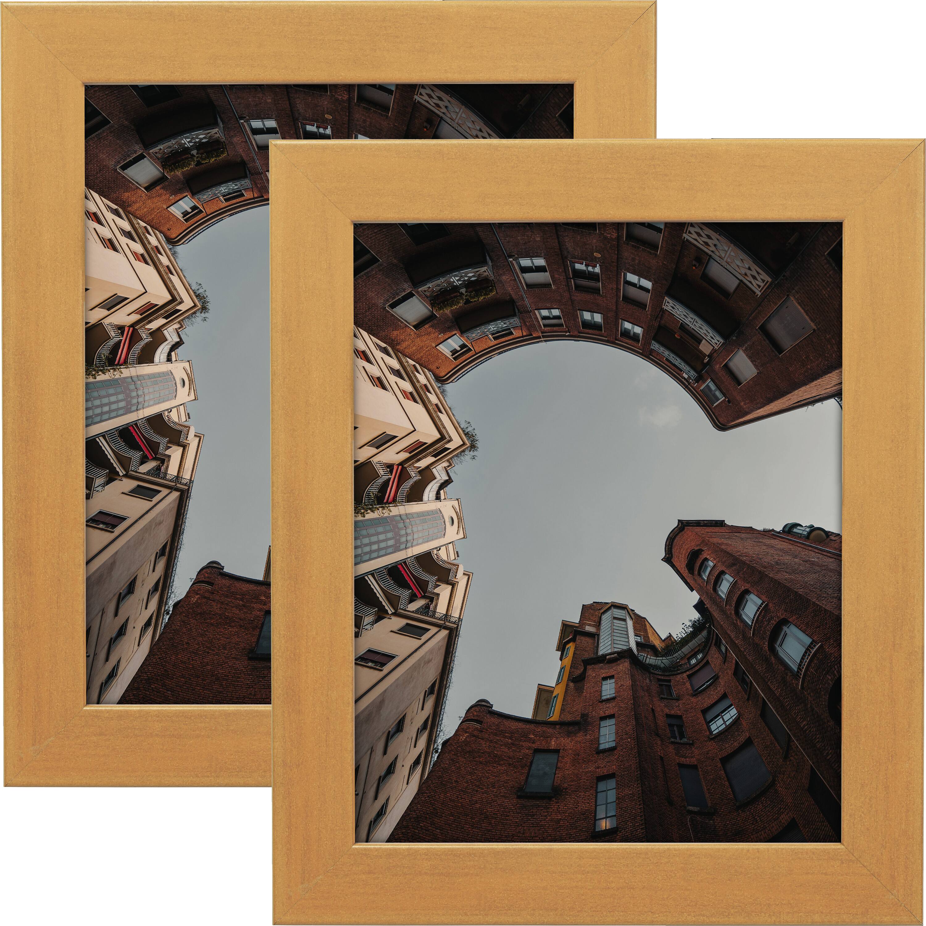 2 Pack Craig Frames Bauhaus 125 Distressed Gold Picture Frame