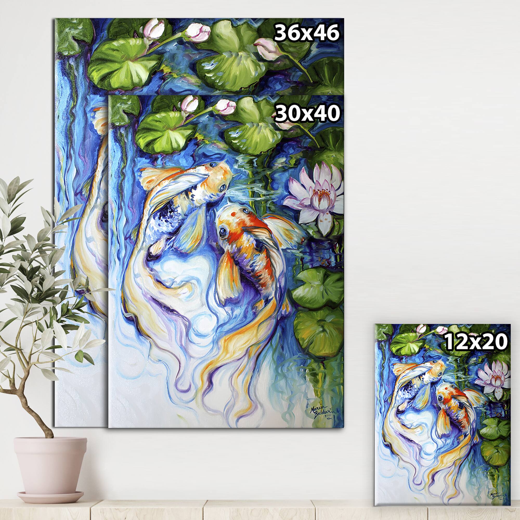 Designart - Koi Koi And Lily