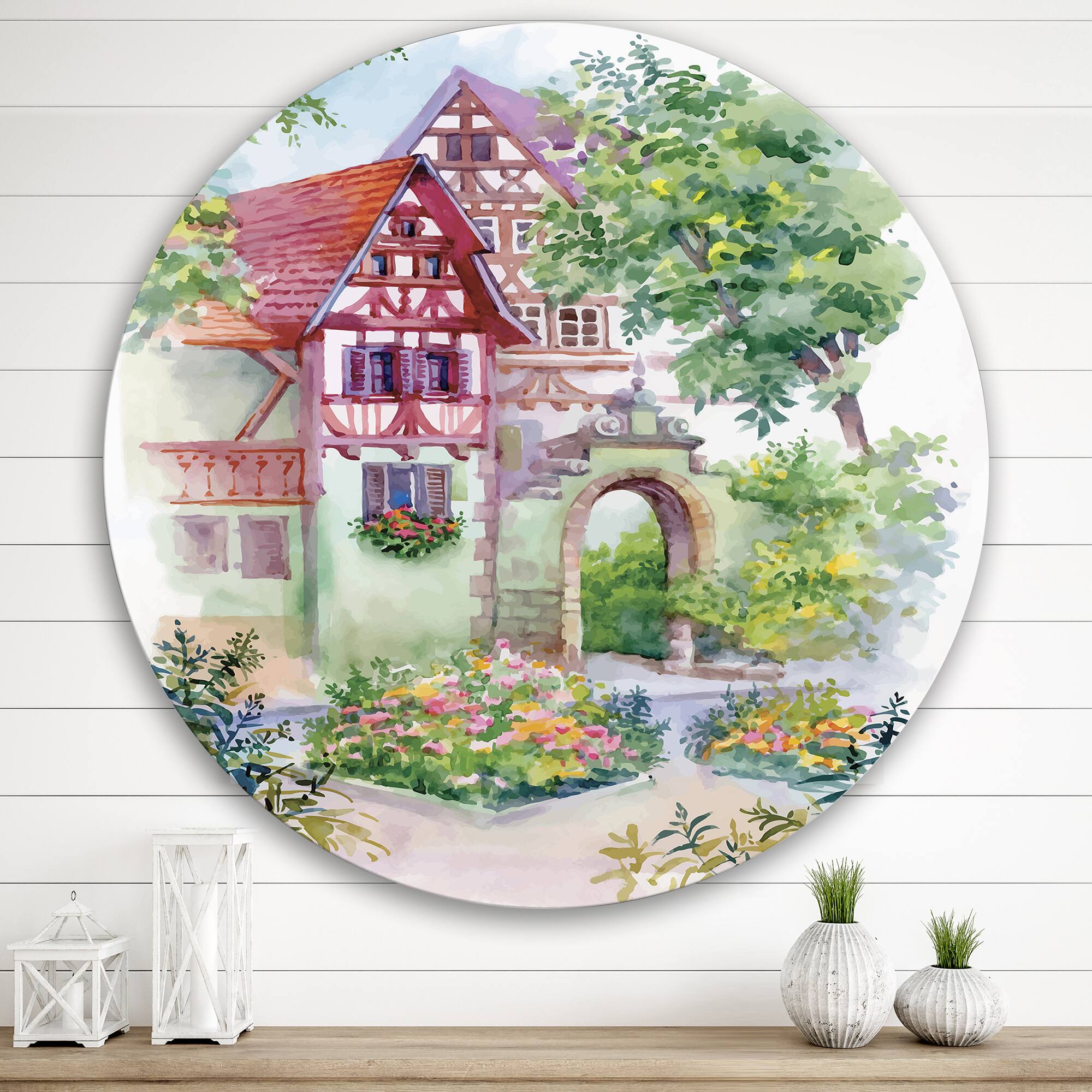 Designart - Red Rustic House In The Country Side