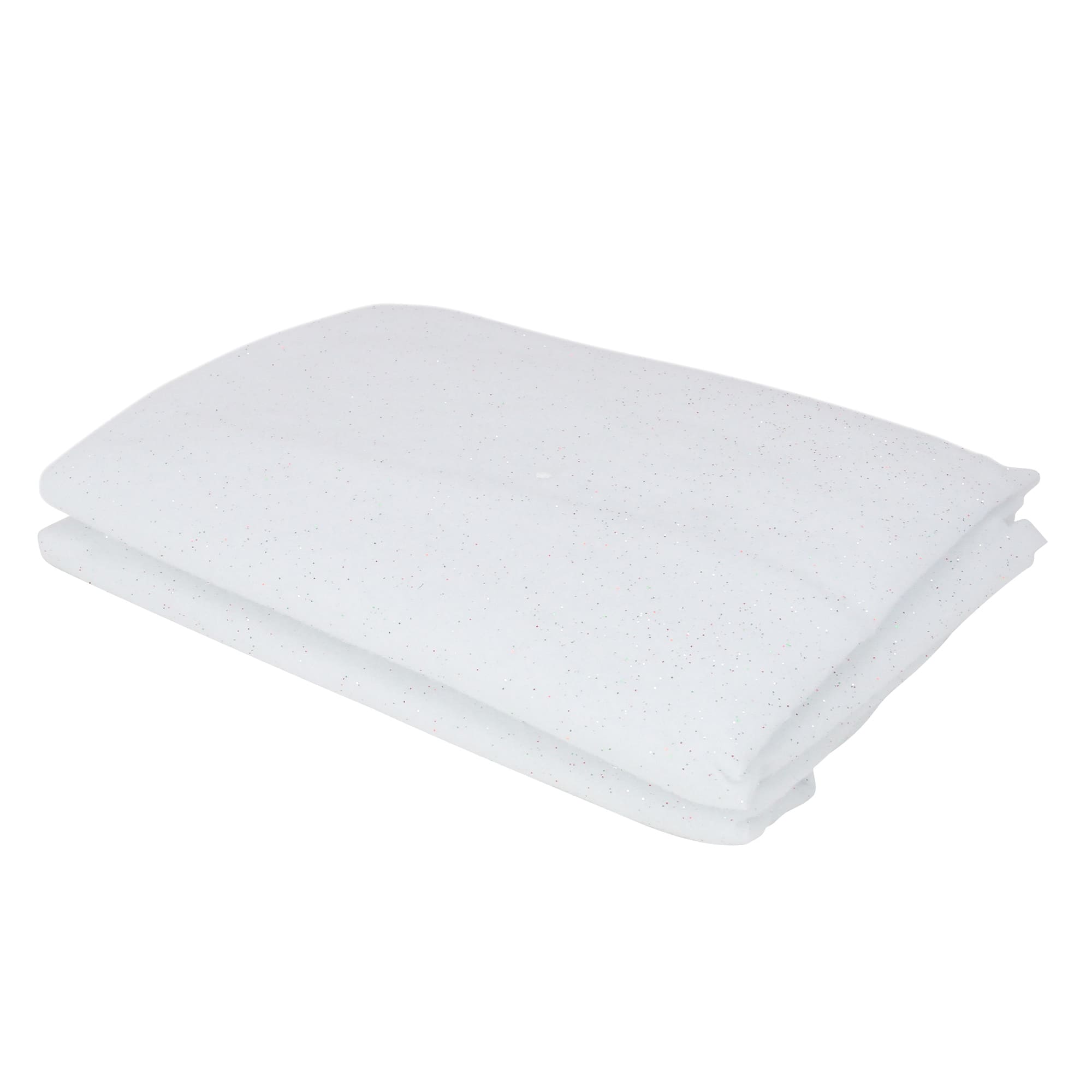 White Glittered Soft Plush Buffalo Artificial Christmas Snow Drape