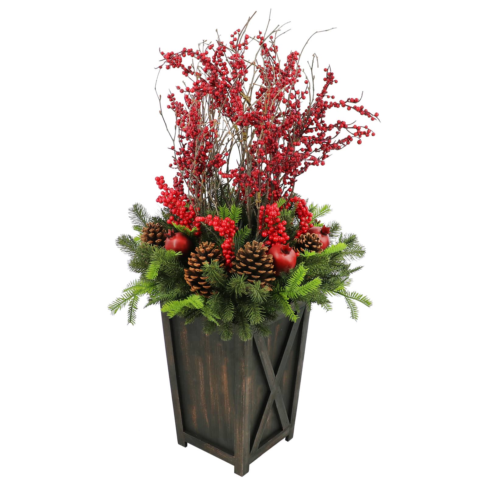 3.5ft. Potted Pine, Red Berries & Pinecones by Ashland®