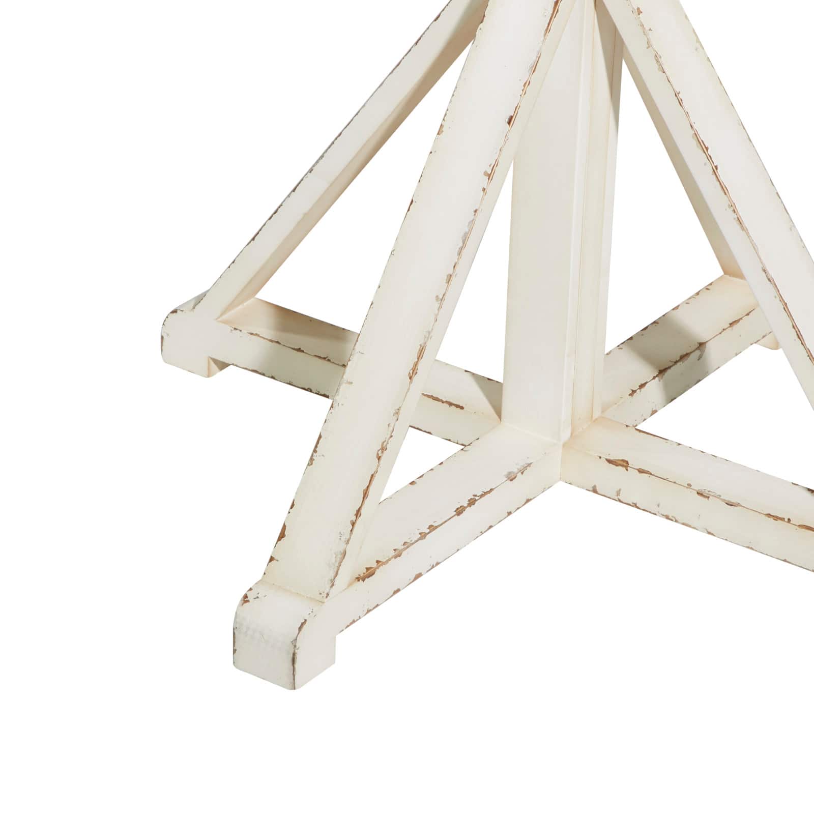 31" White Wood Farmhouse Accent Table