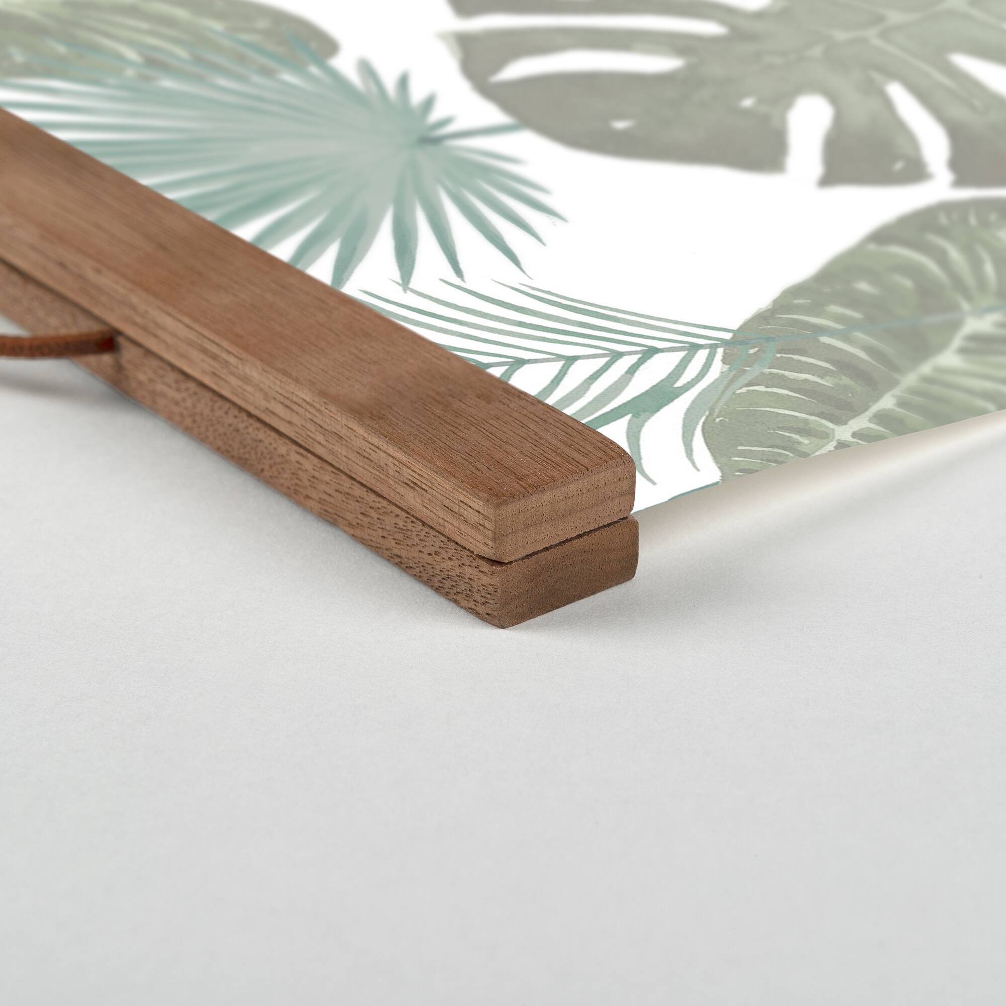 Let Your Soul Shine Tropical Palm Teak Hanging Canvas