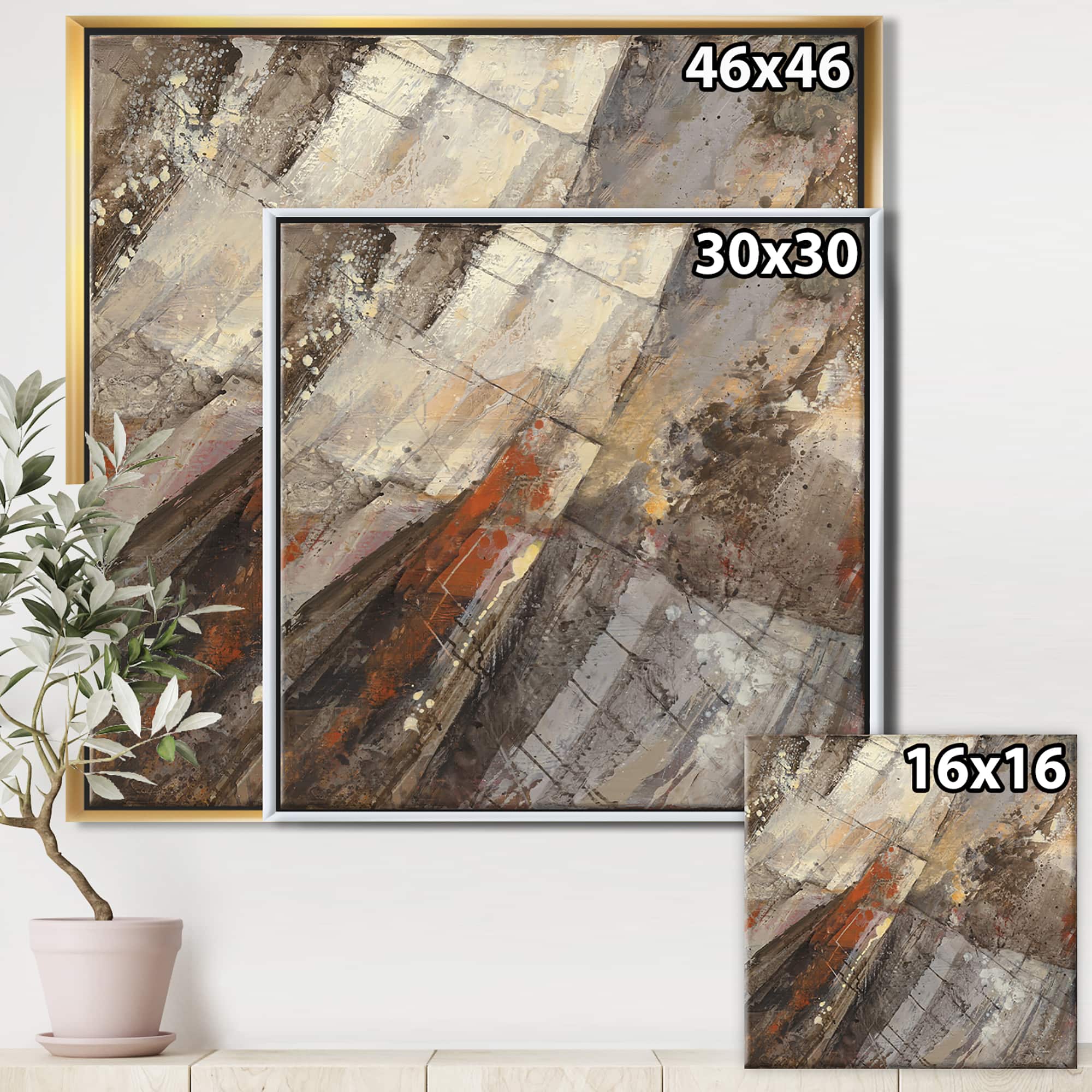 Designart - Fire and Ice Minerals III - Farmhouse Framed Canvas