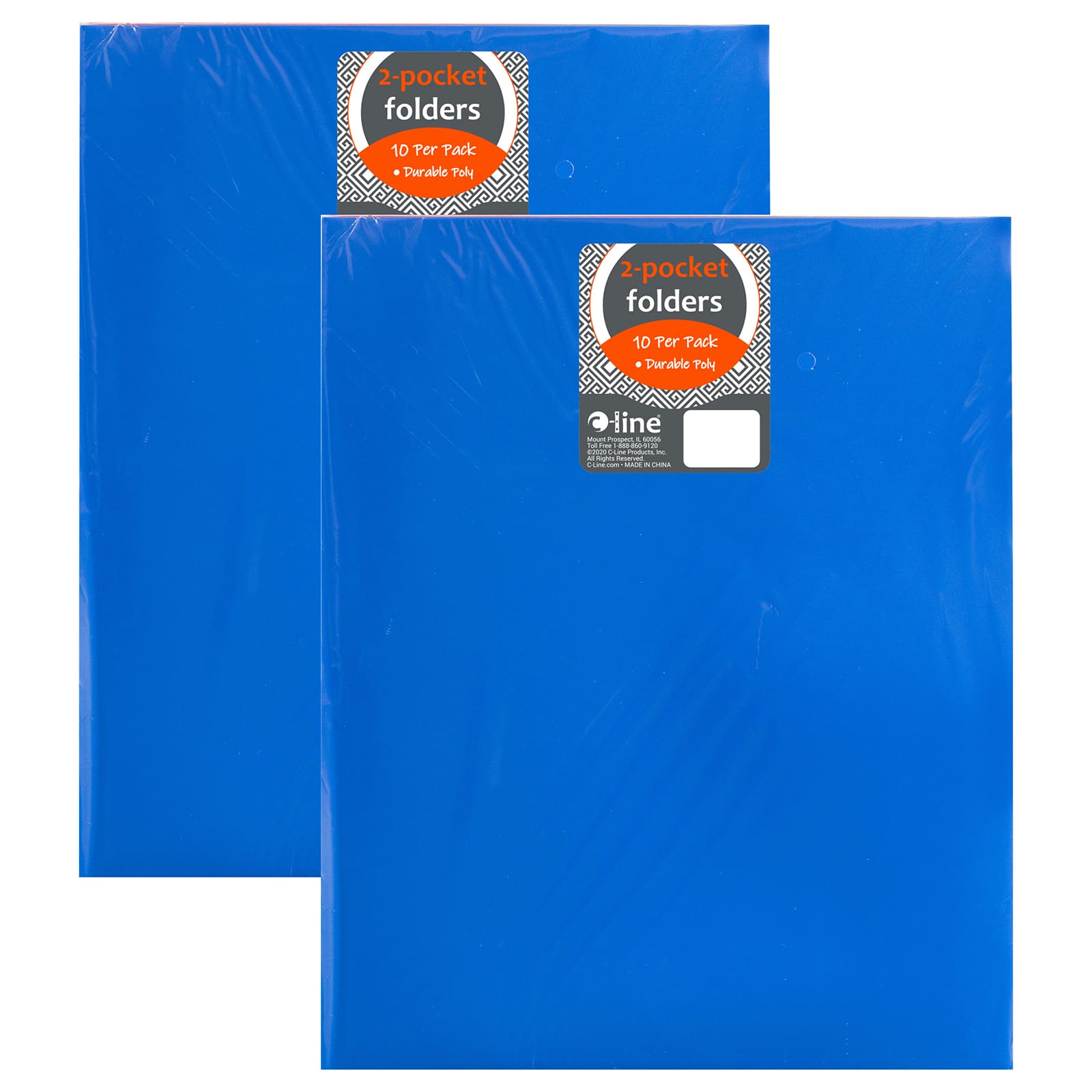 C-Line® Two-Pocket Heavyweight Poly Portfolio Folders, 2 Packs of 10
