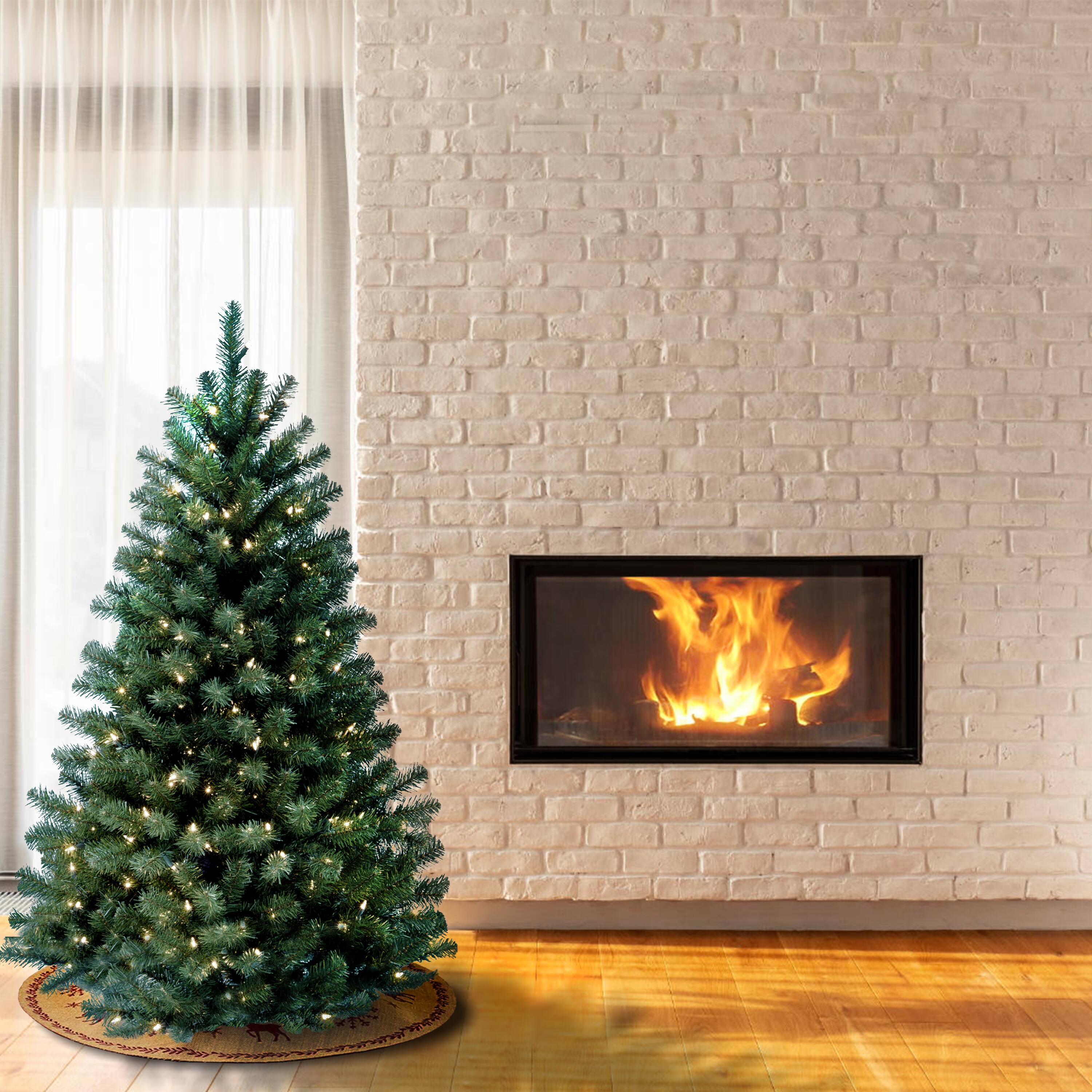 4.5ft. Pre-Lit North Valley® Blue Spruce Artificial Christmas Tree, Clear Lights