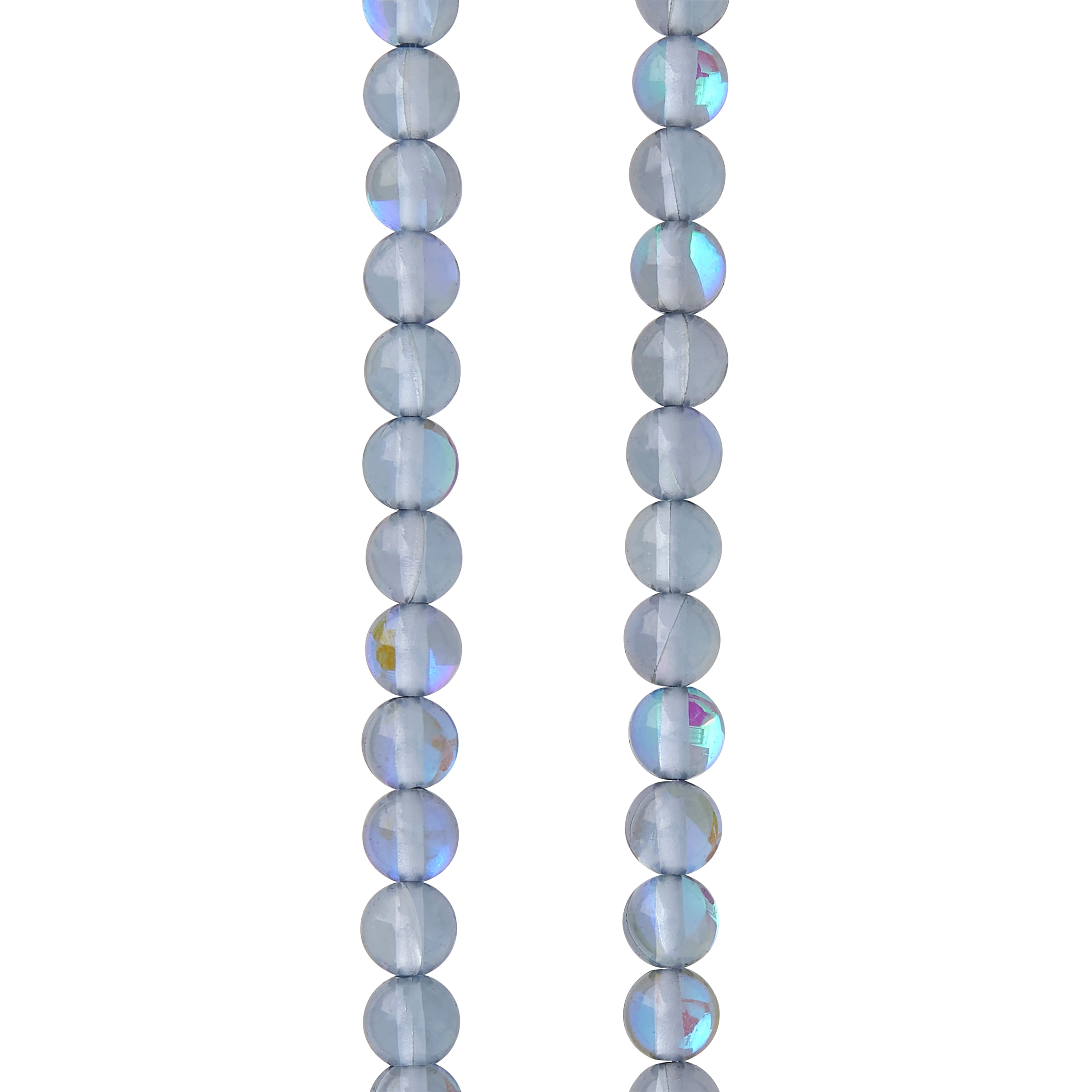 Gray Synthetic Opal Glass Round Beads, 6mm by Bead Landing™