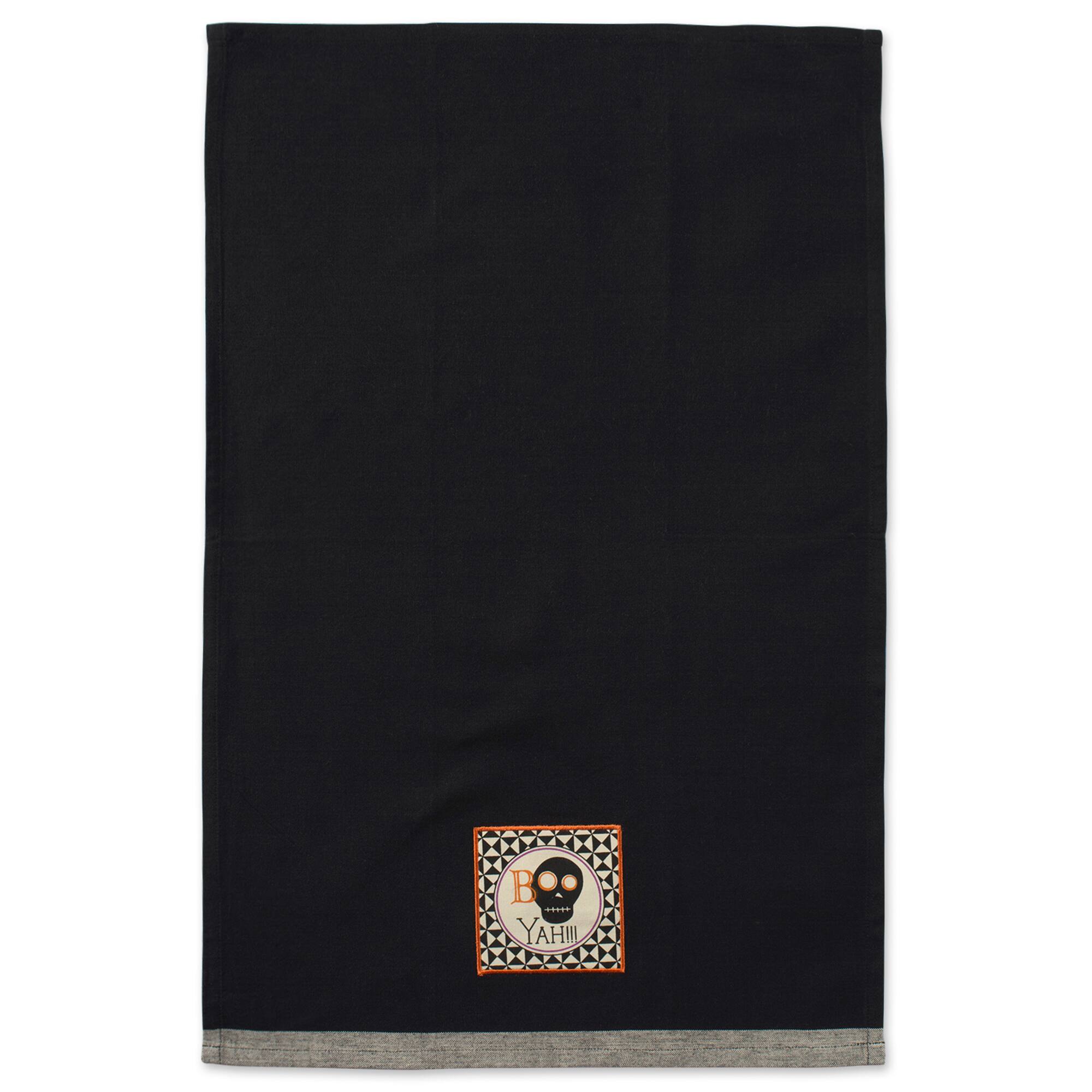 DII® Black All Hallows Eve Halloween Embellished Dishtowel Set