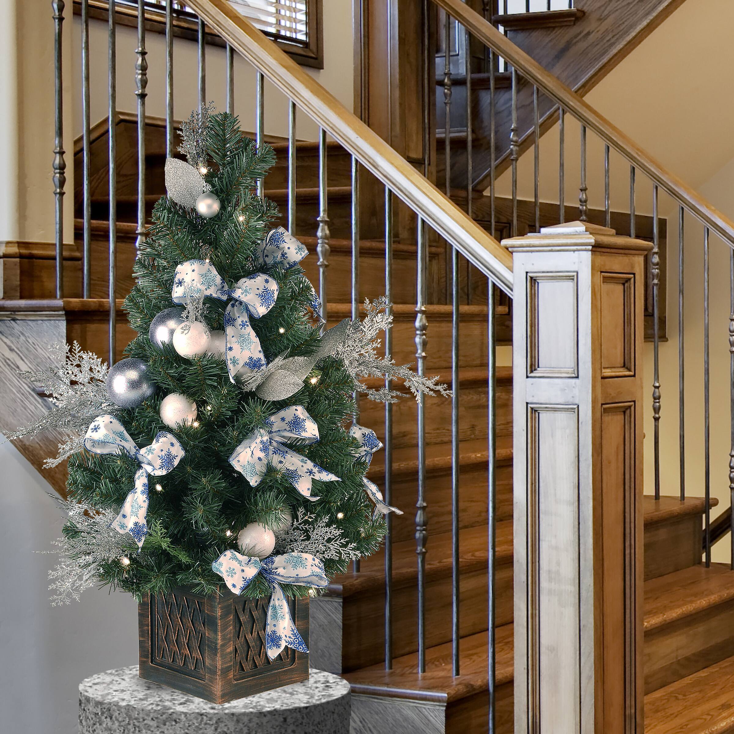 3ft. Pre-Lit Decorative Collection Ornament Artificial Christmas Tree, Clear Lights