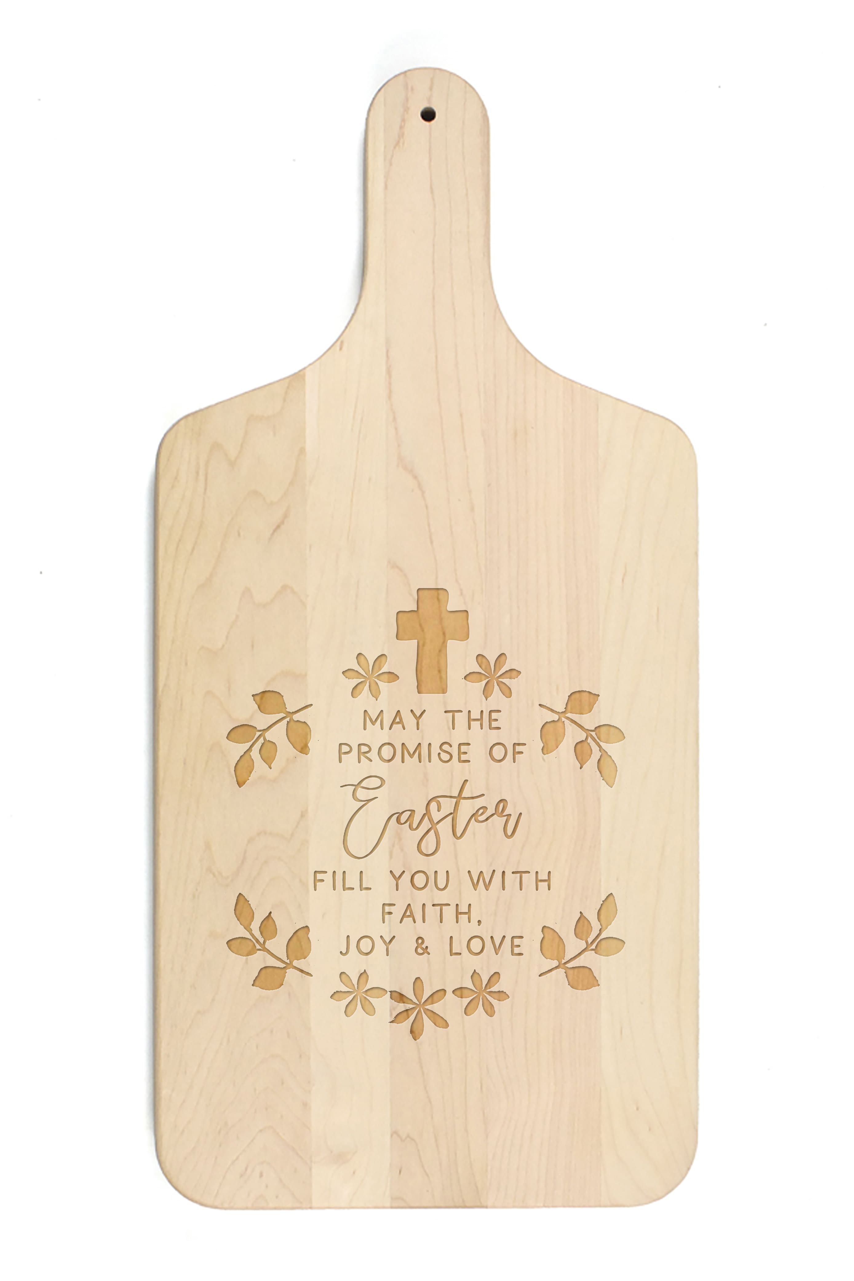 The Promise of Easter 8" x 17" Maple Paddle Cutting Board