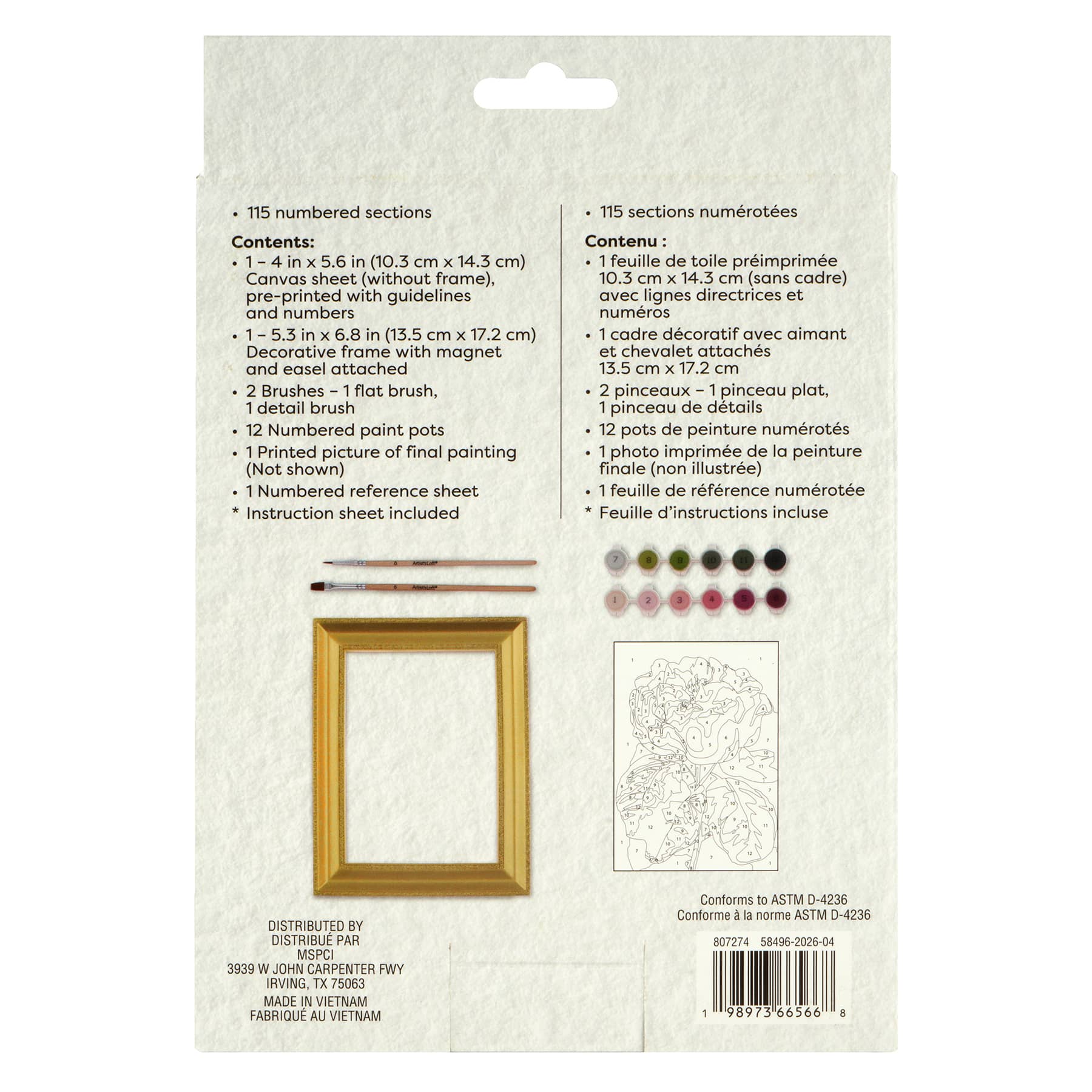Pink Peony Paint-by-Number Framed Mini Kit by Artist's Loft®