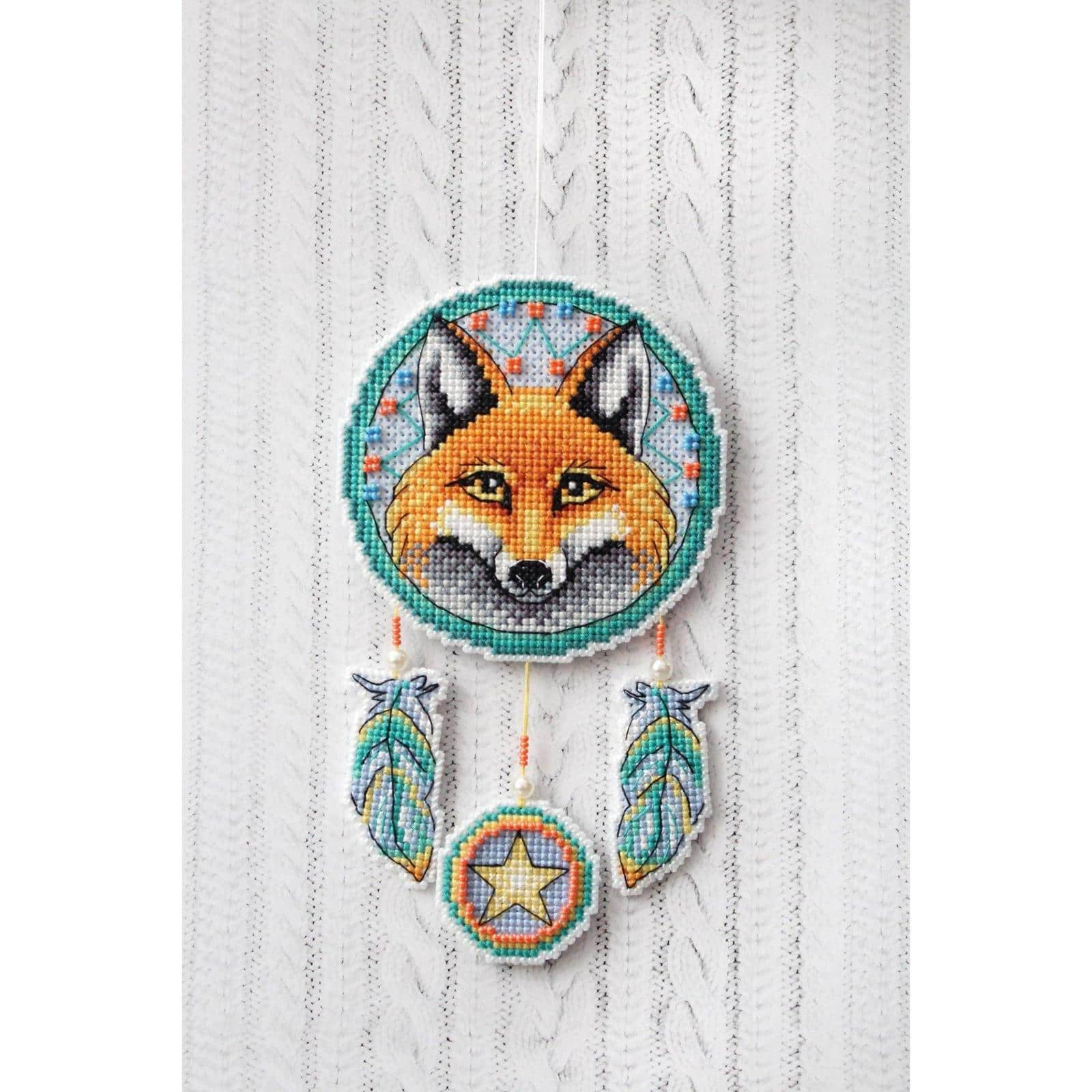 MP Studia Fox Ornament Plastic Canvas Counted Cross Stitch Kit