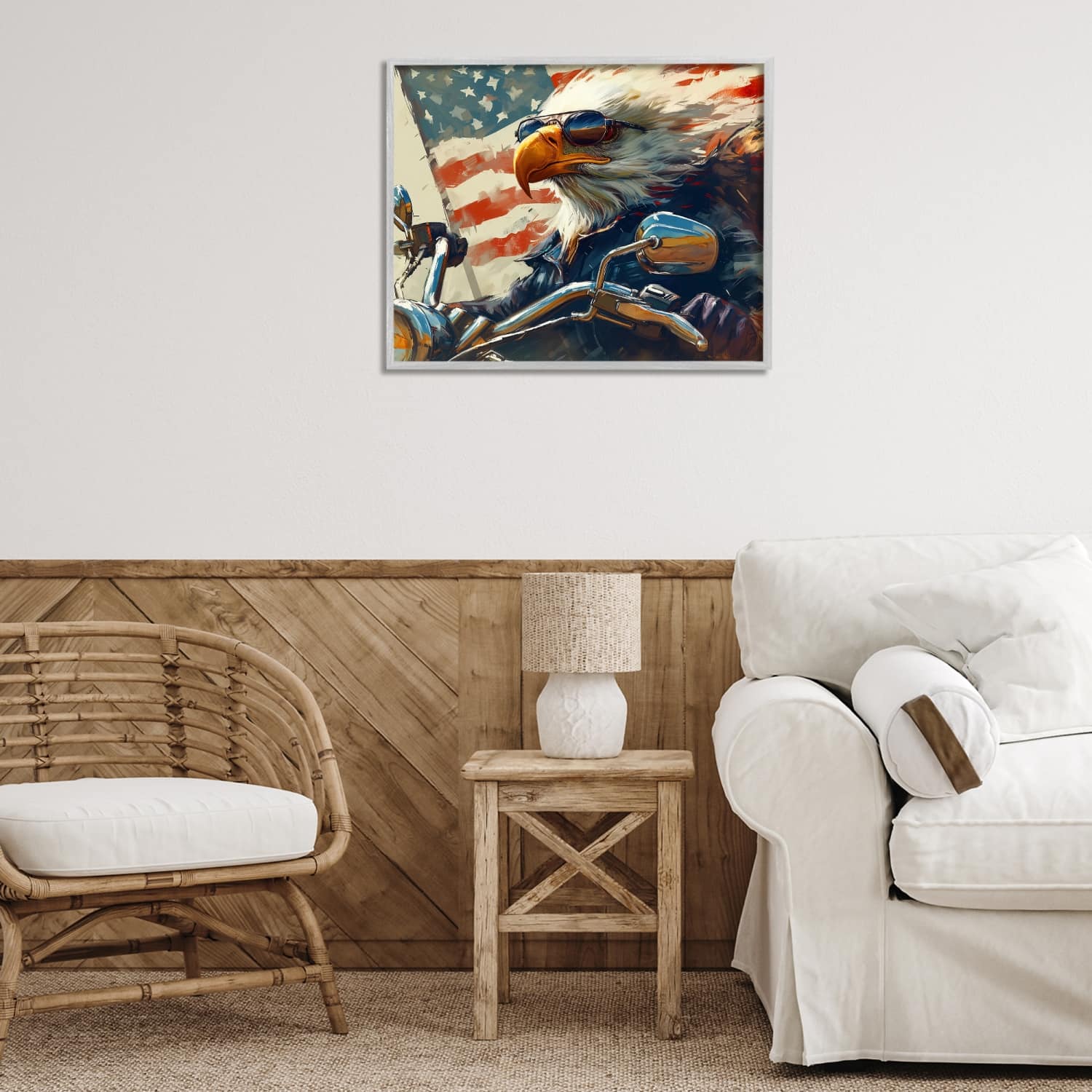 Stupell Industries Patriotic Bald Eagle Framed Giclee Art
