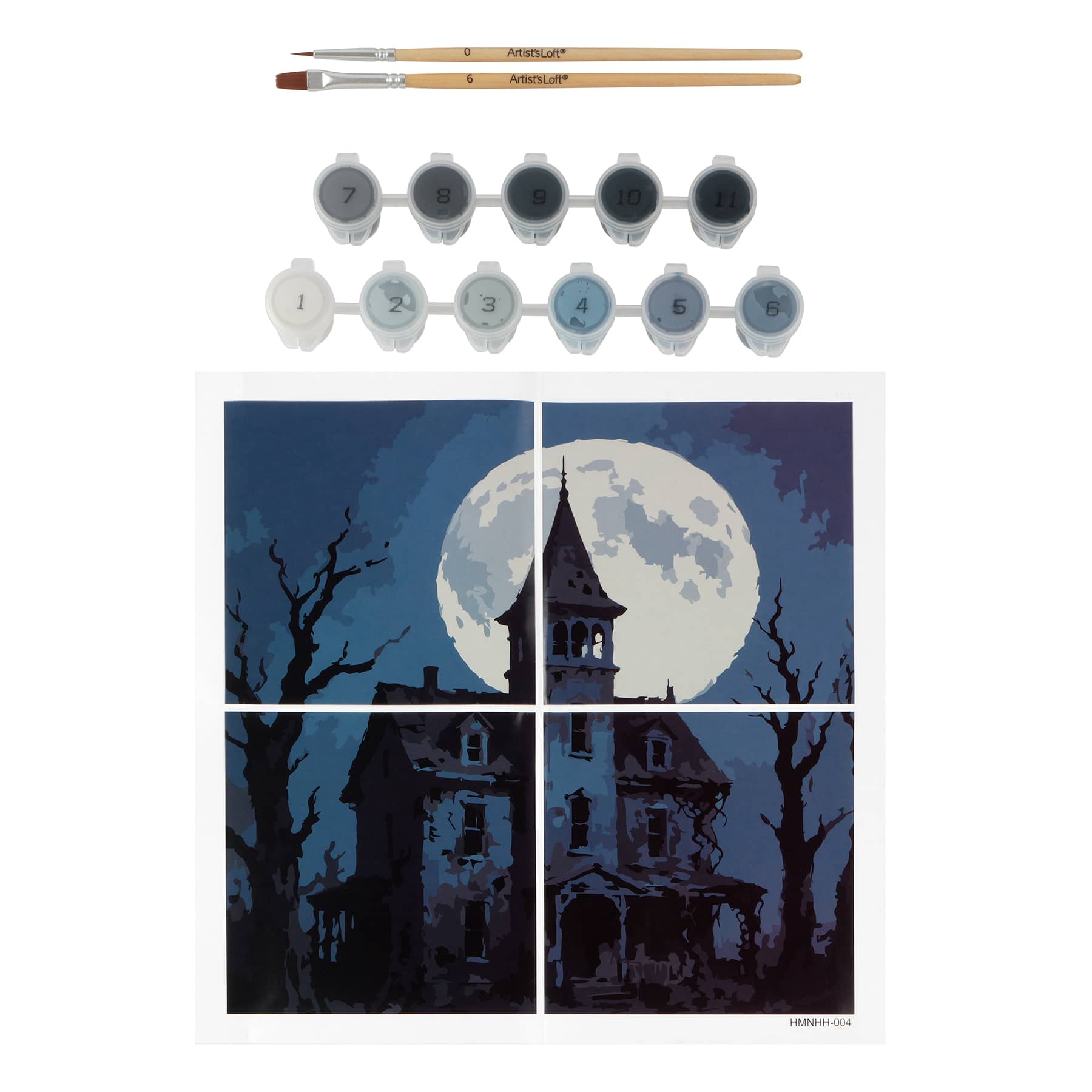 Haunted House with Moon Paint-by-Number Gallery Mini Kit by Artist's Loft®
