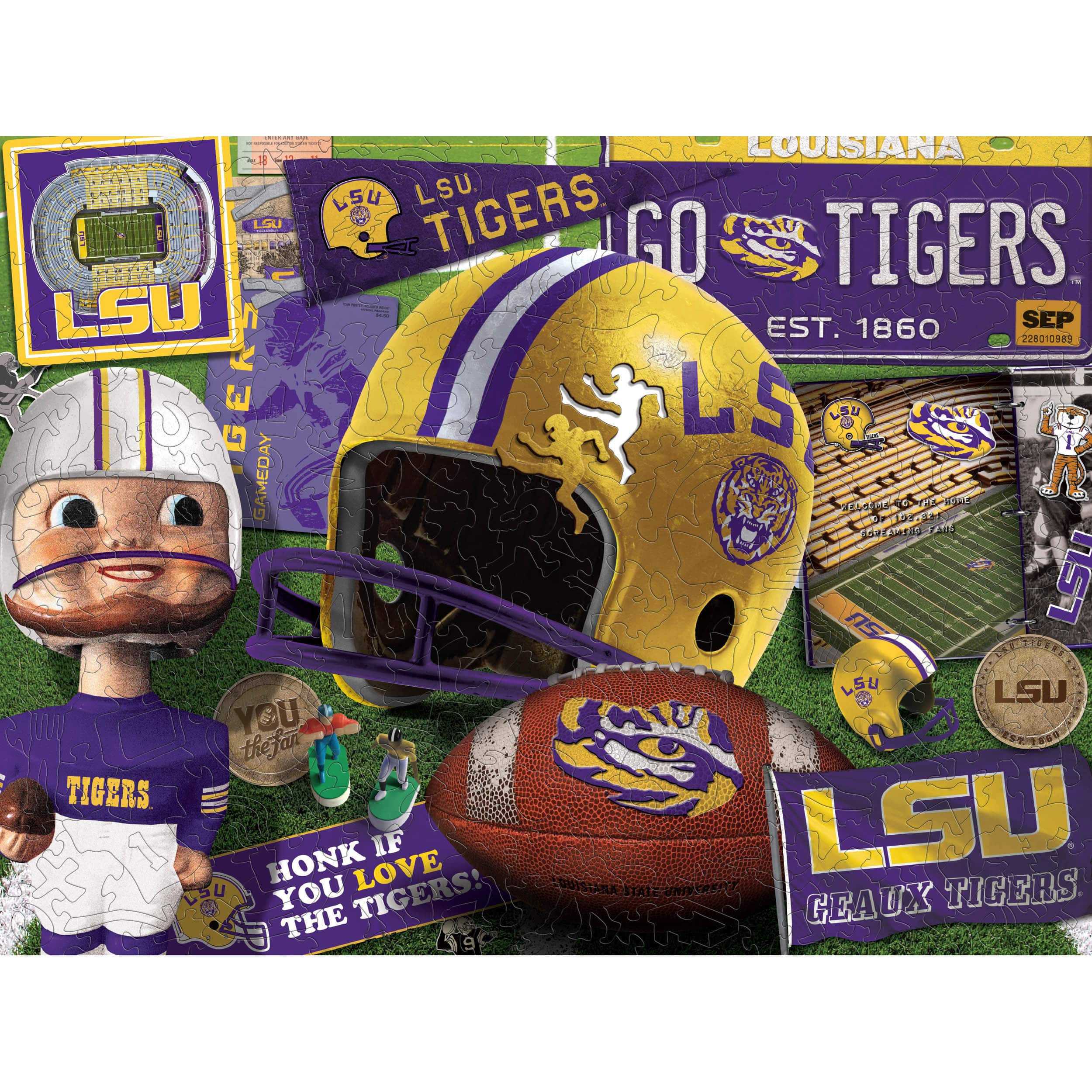 College Football Wooden Retro Series 333 Piece Jigsaw Puzzle