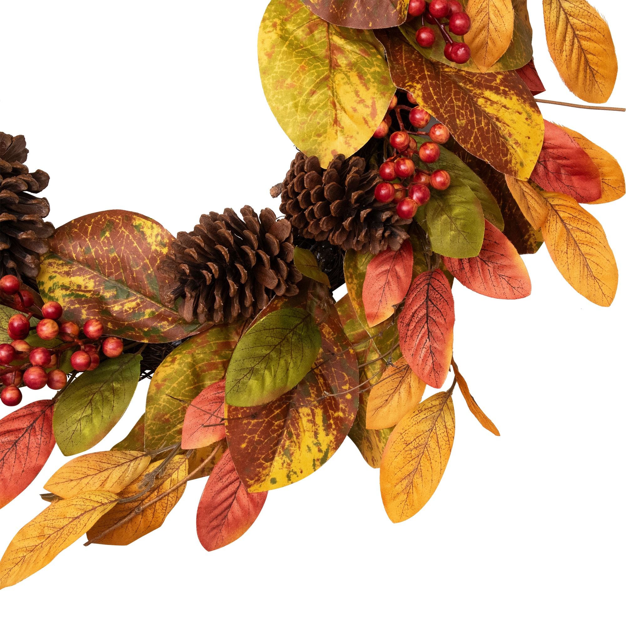 26" Leaves & Berries Twig Thanksgiving Wreath