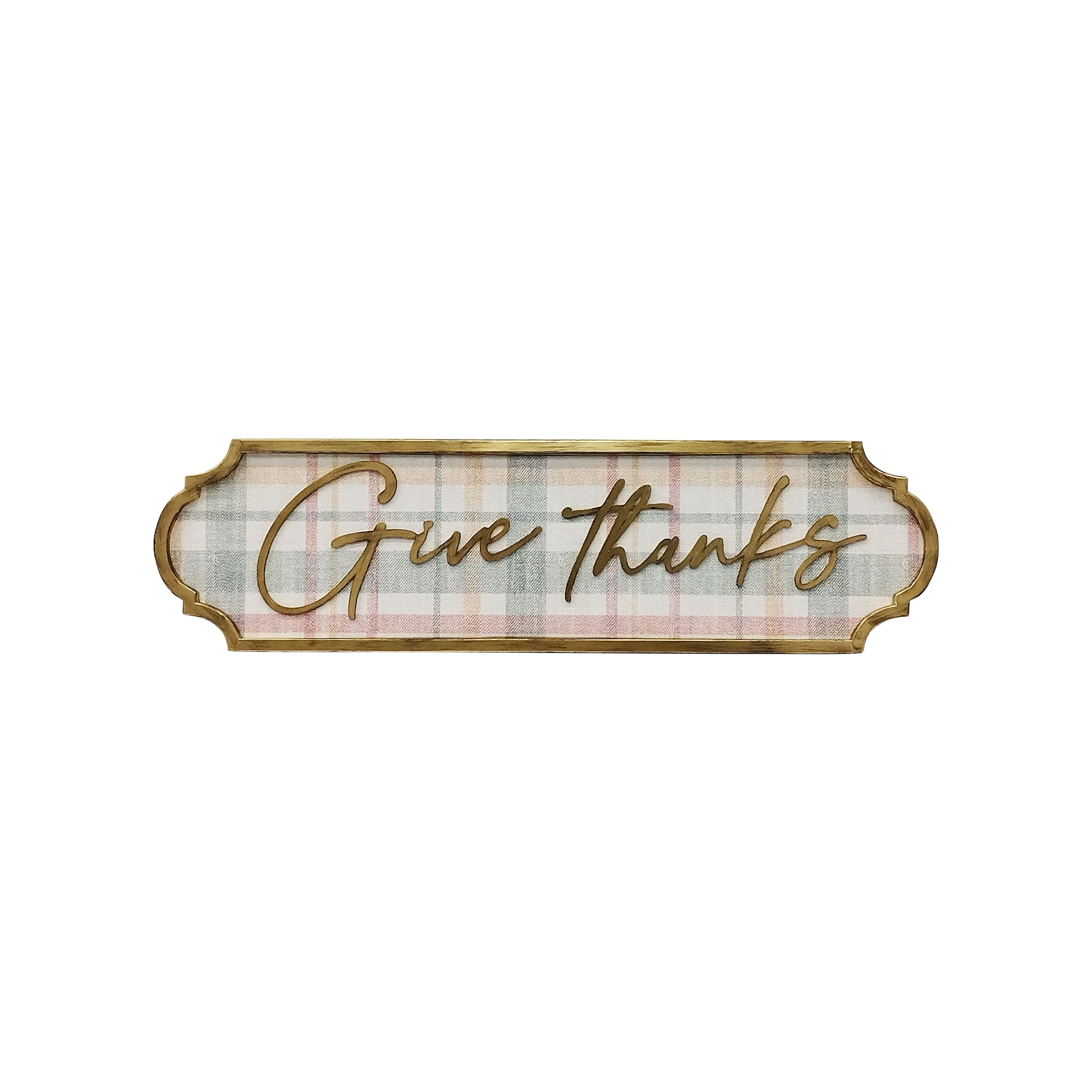 Give Thanks Plaid Wall Sign by Ashland®