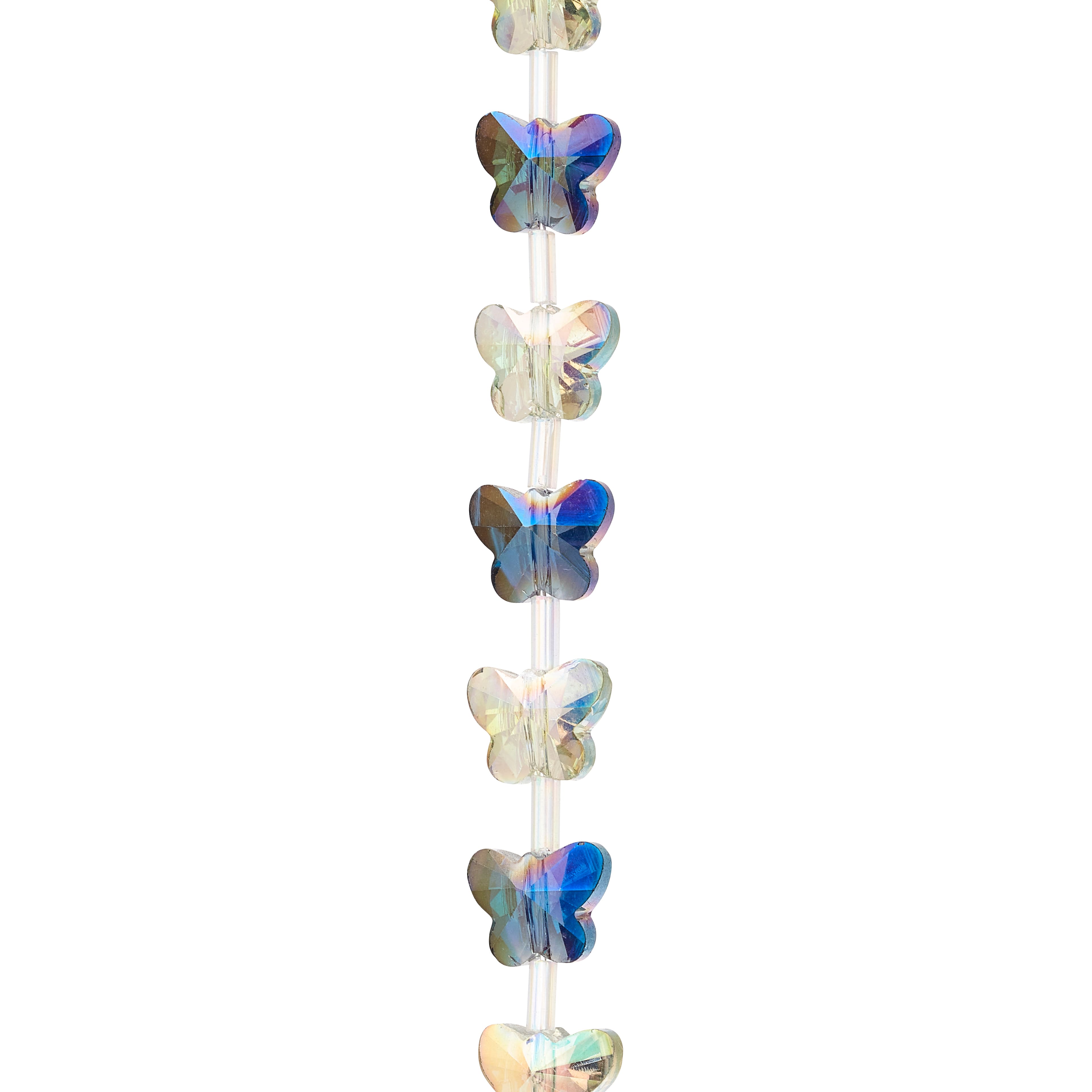 Blue Butterfly Luster Glass Beads, 10mm by Bead Landing™