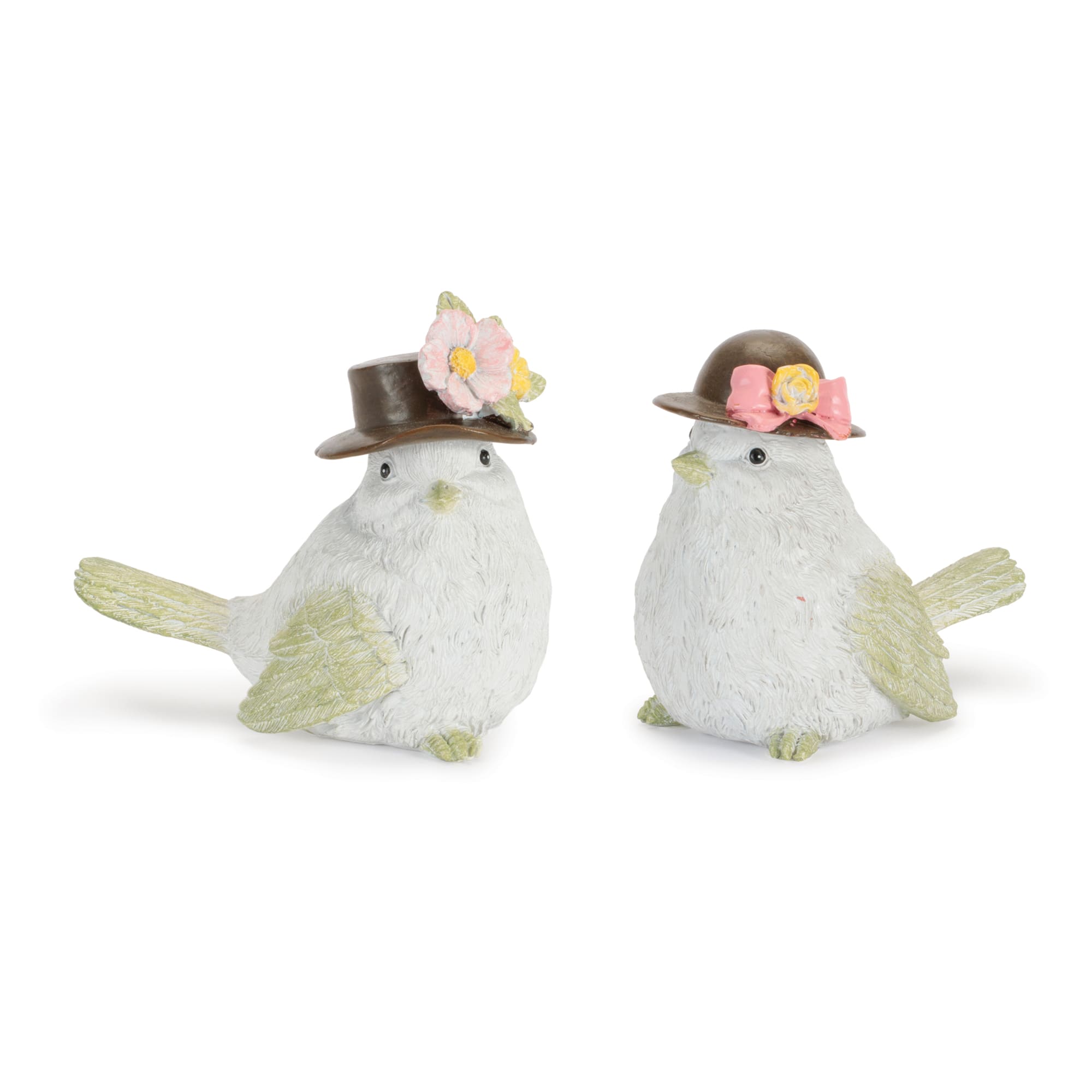 Melrose Bird with Floral Hat & Bow Figurine Set