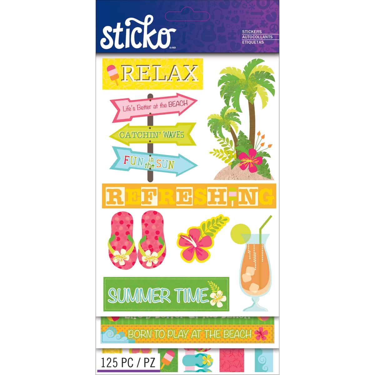 Sticko® Summer Themed Flip Stickers Pack