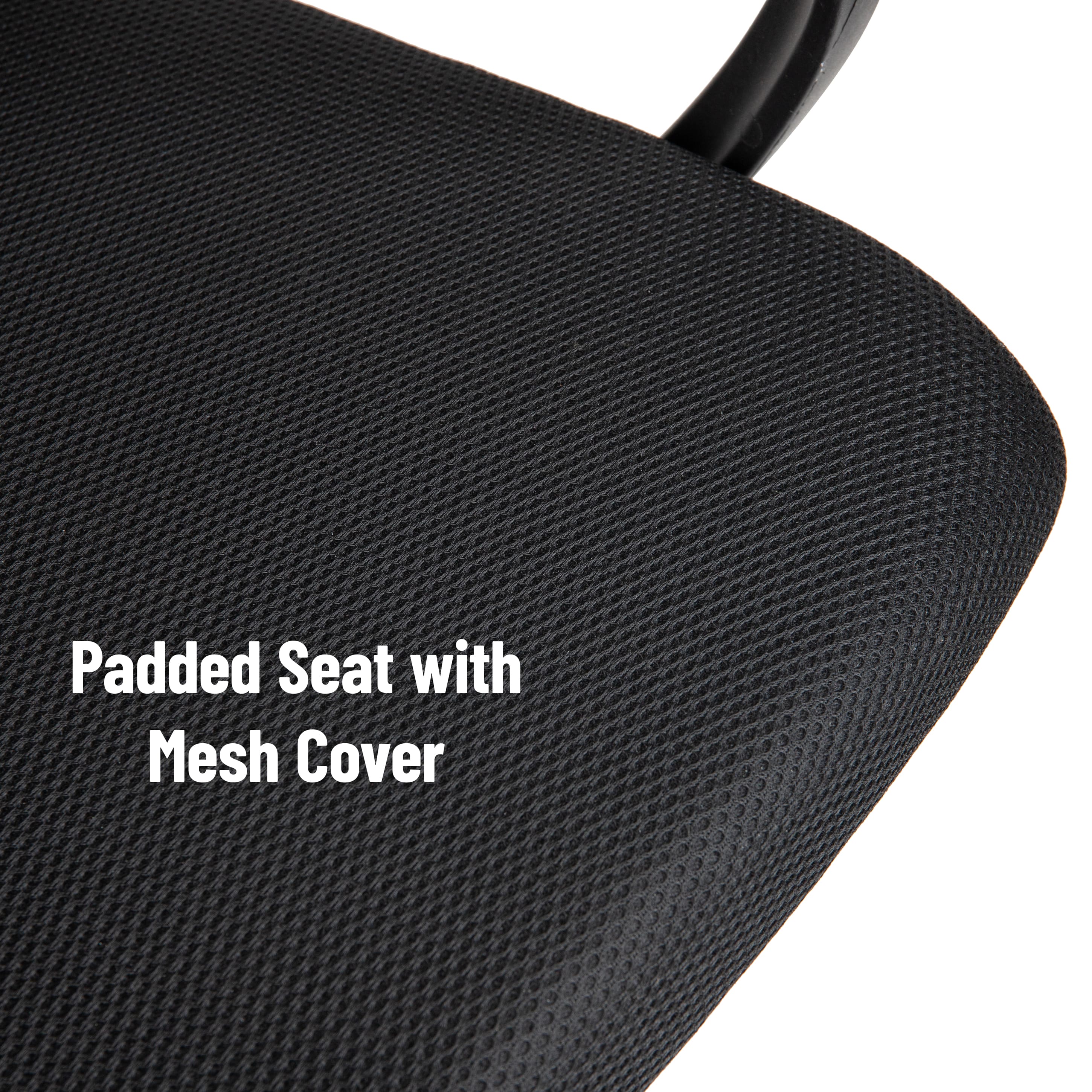 Mind Reader Office Chair with Wheels, Height Adjustable, Desk Chair, Office, 24"L x 20"W x 44-50"H, Black