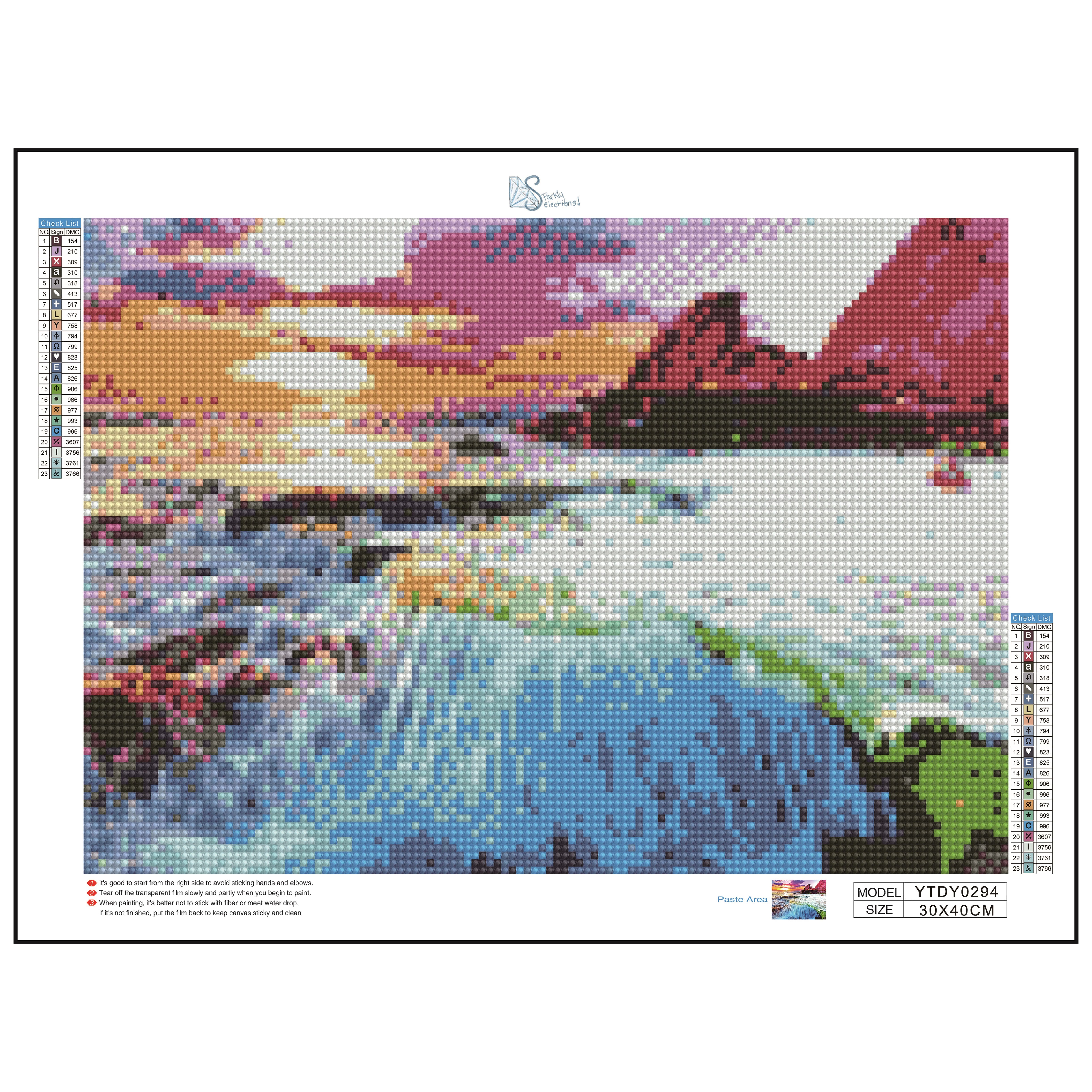 Sparkly Selections Waterfall Sunset Diamond Painting Kit, Round Diamonds