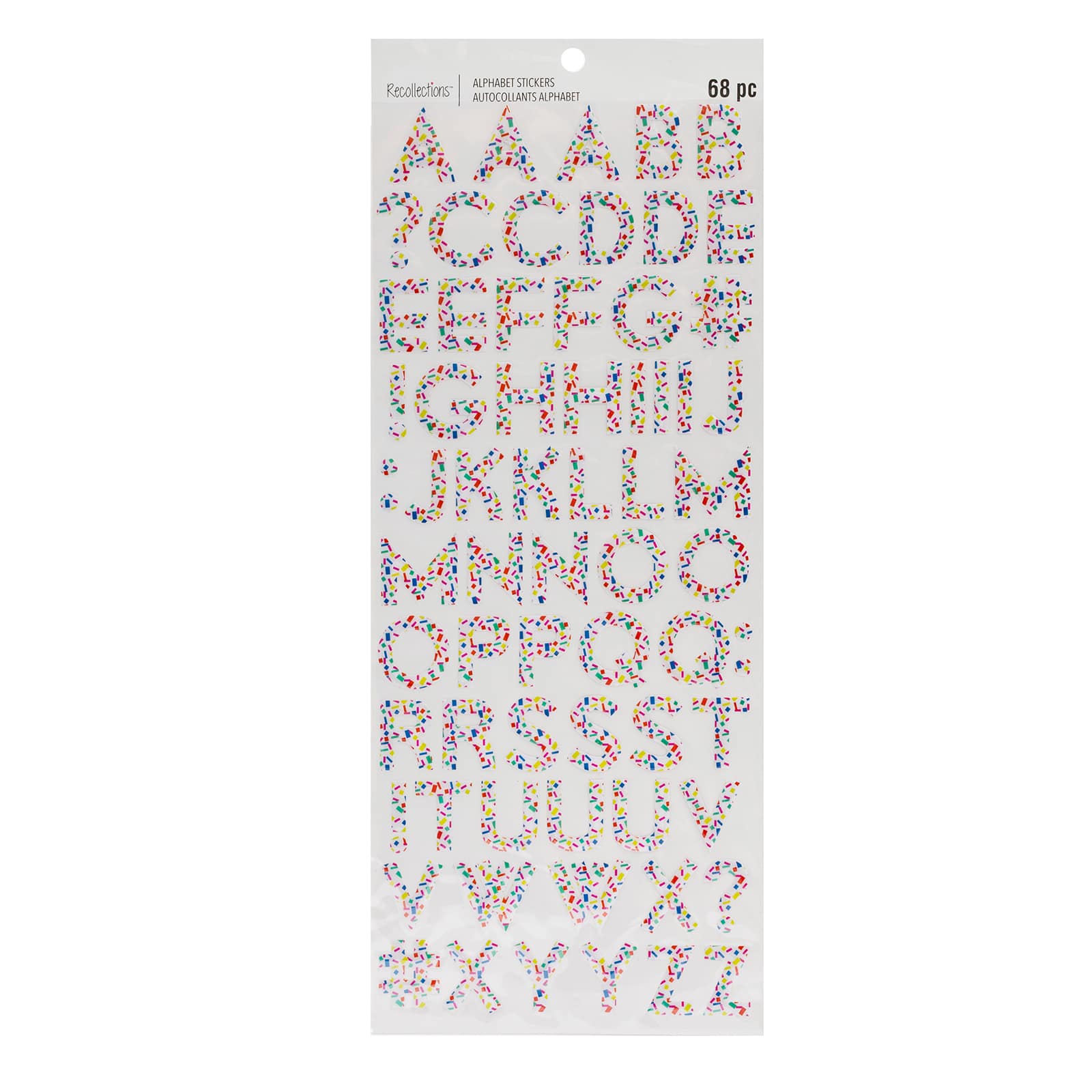12 Packs: 68 ct. (816 total) Shaker Confetti Alphabet Stickers by Recollections™