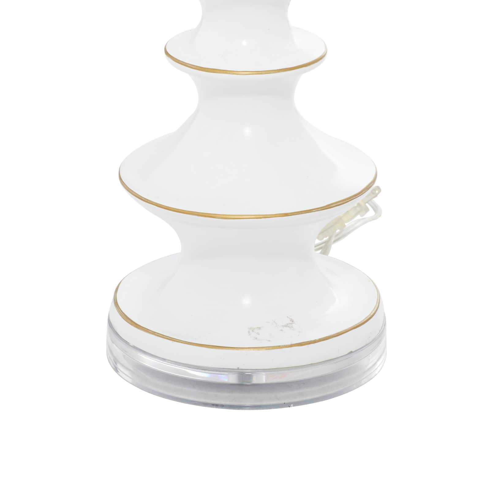 30" White Polystone & Iron Traditional Table Lamp