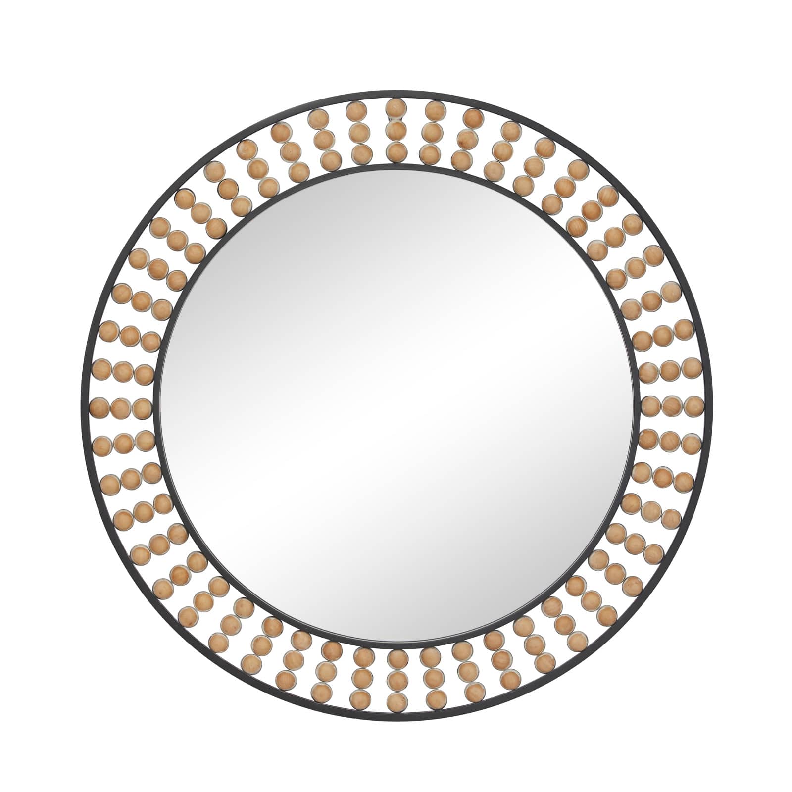 Black Metal Bohemian Wall Mirror, 31" x 2" x 31"