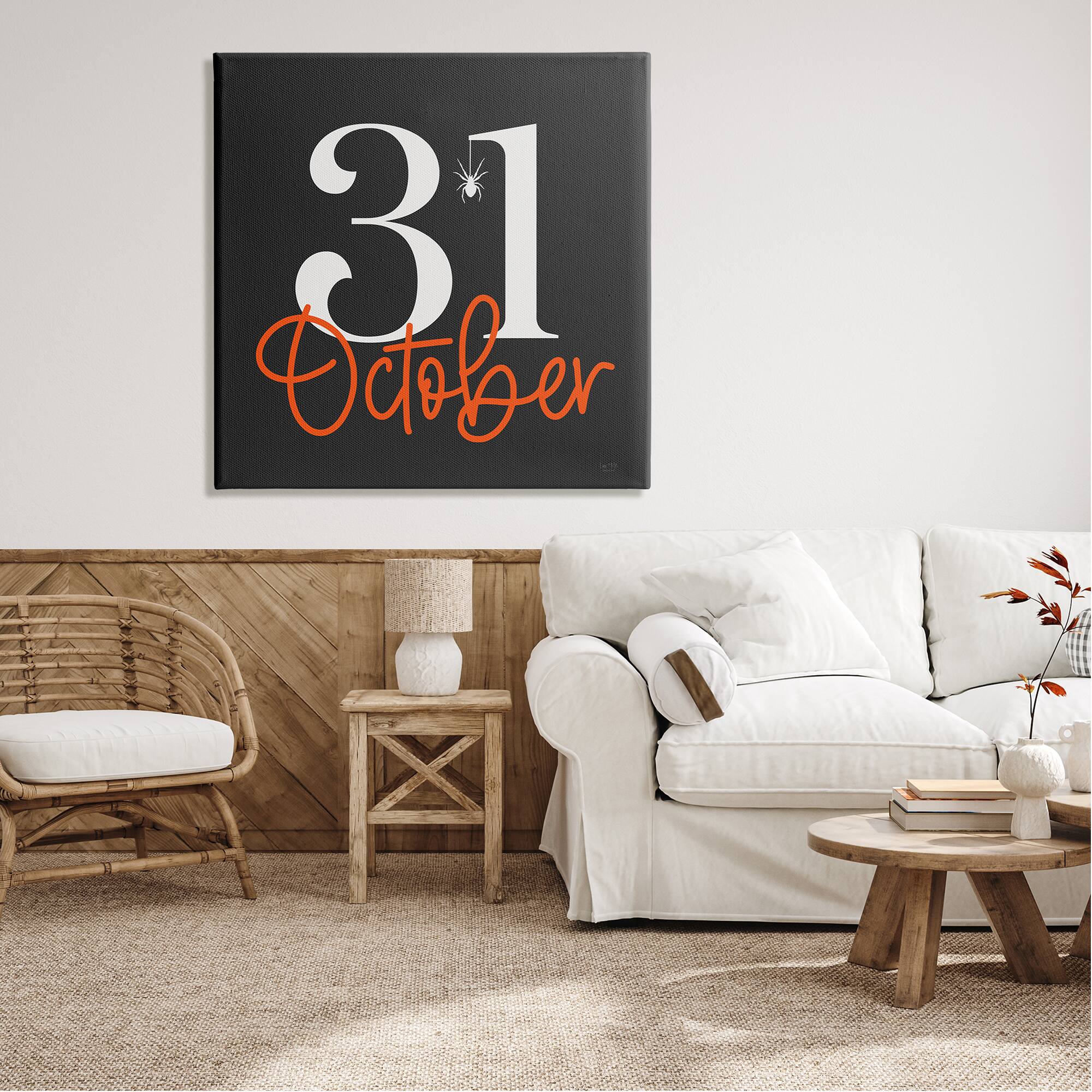 Stupell Industries 31 October Halloween Date Canvas Wall Art
