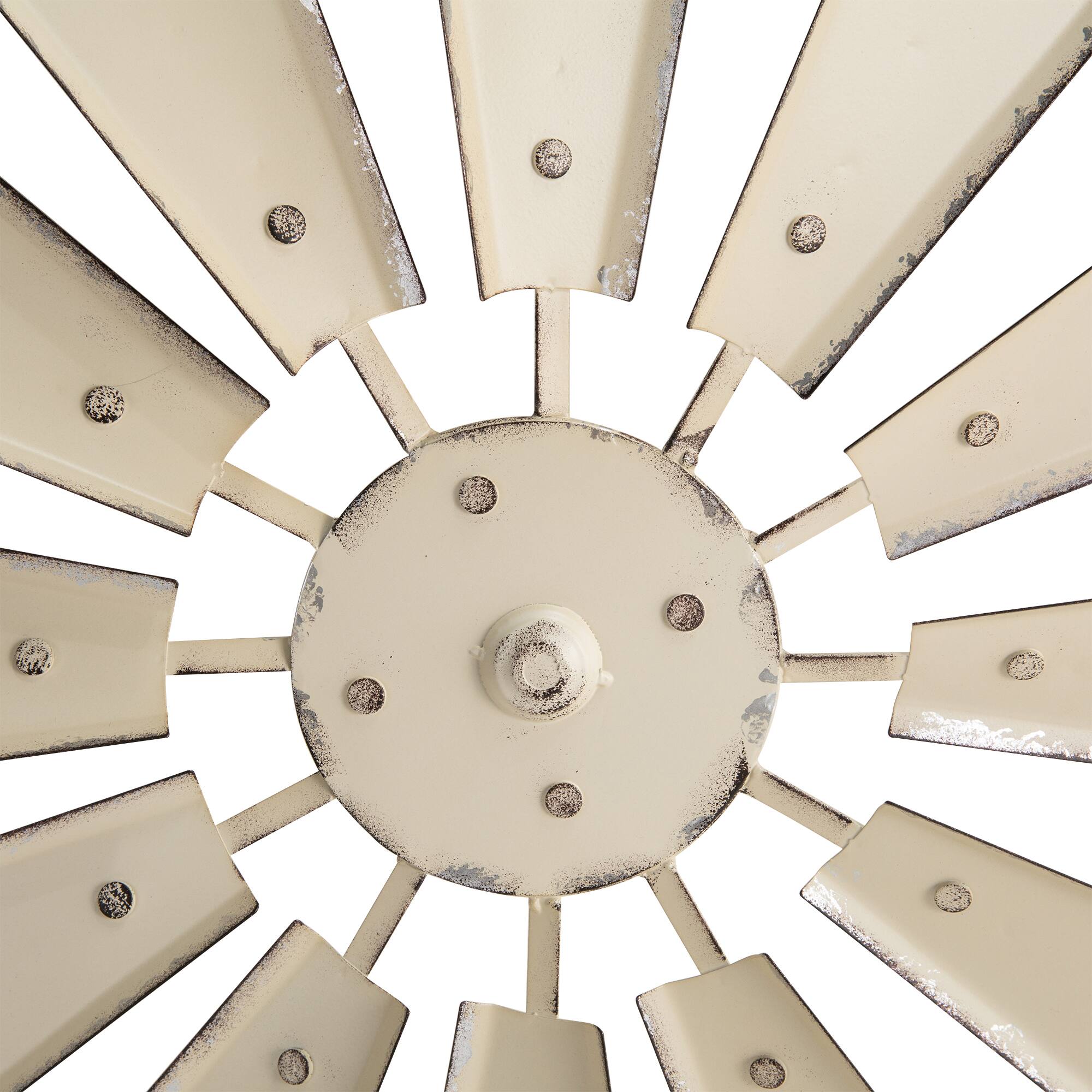 Glitzhome® 28.5" Beige Metal Wind Spinner Wall Décor