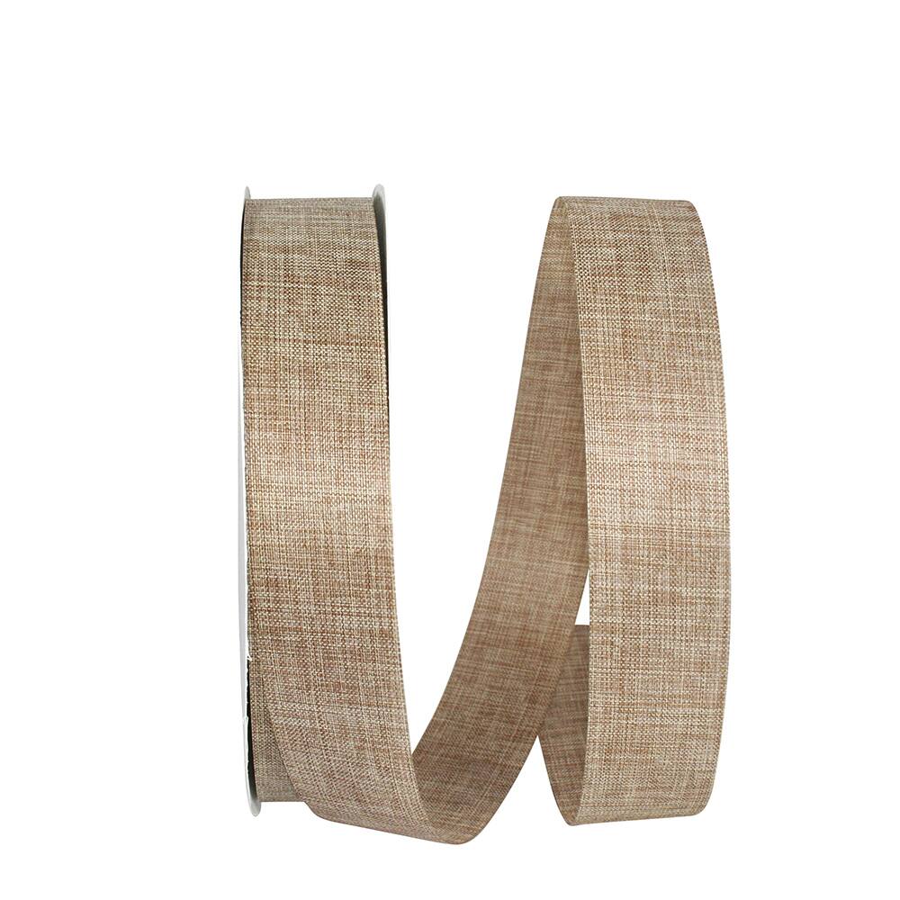 JAM Paper 1.375" x 100yd. Linen Natural Supreme Ribbon