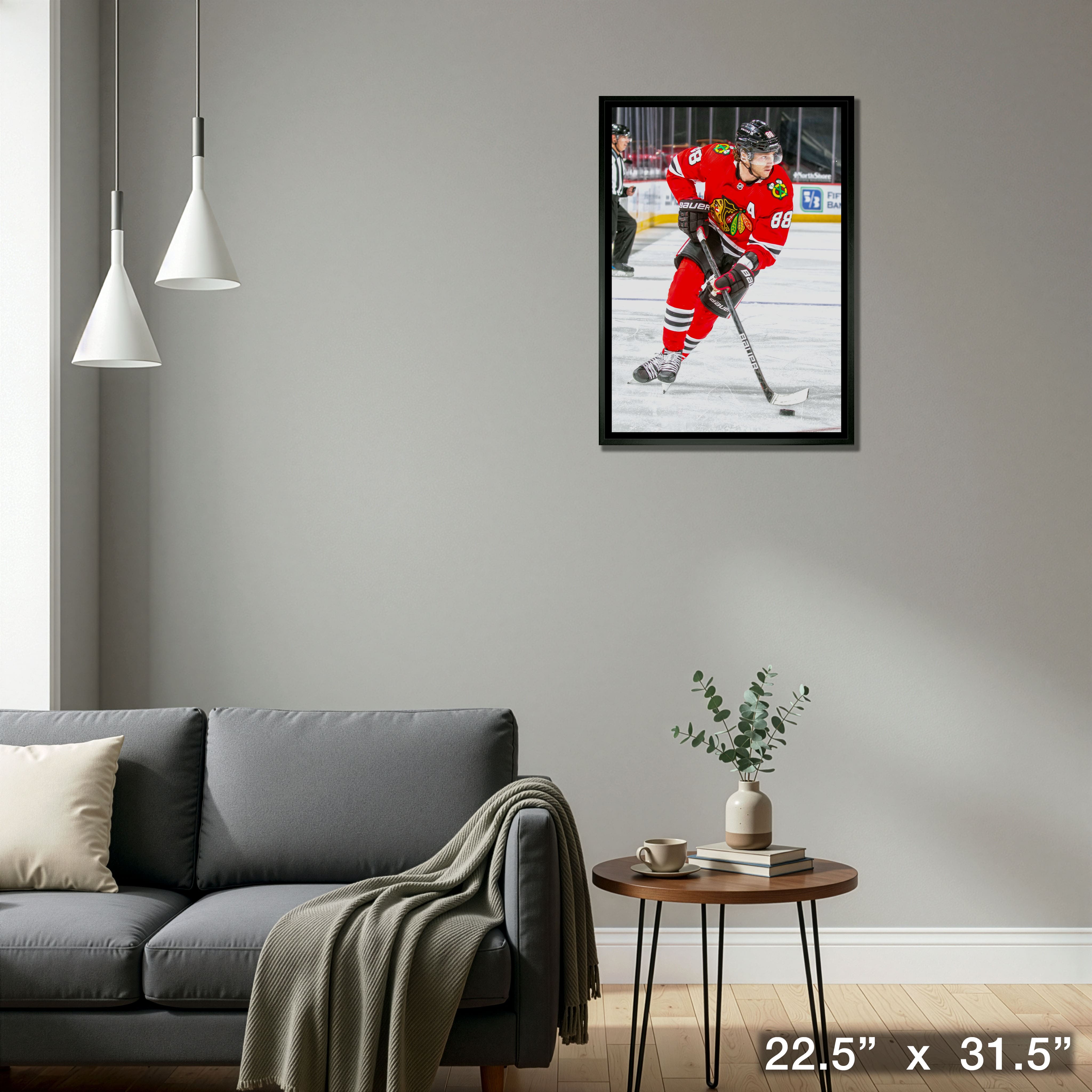 Patrick Kane 20" x 29" Framed Canvas Chicago Blackhawks 22.5" x 31.5"