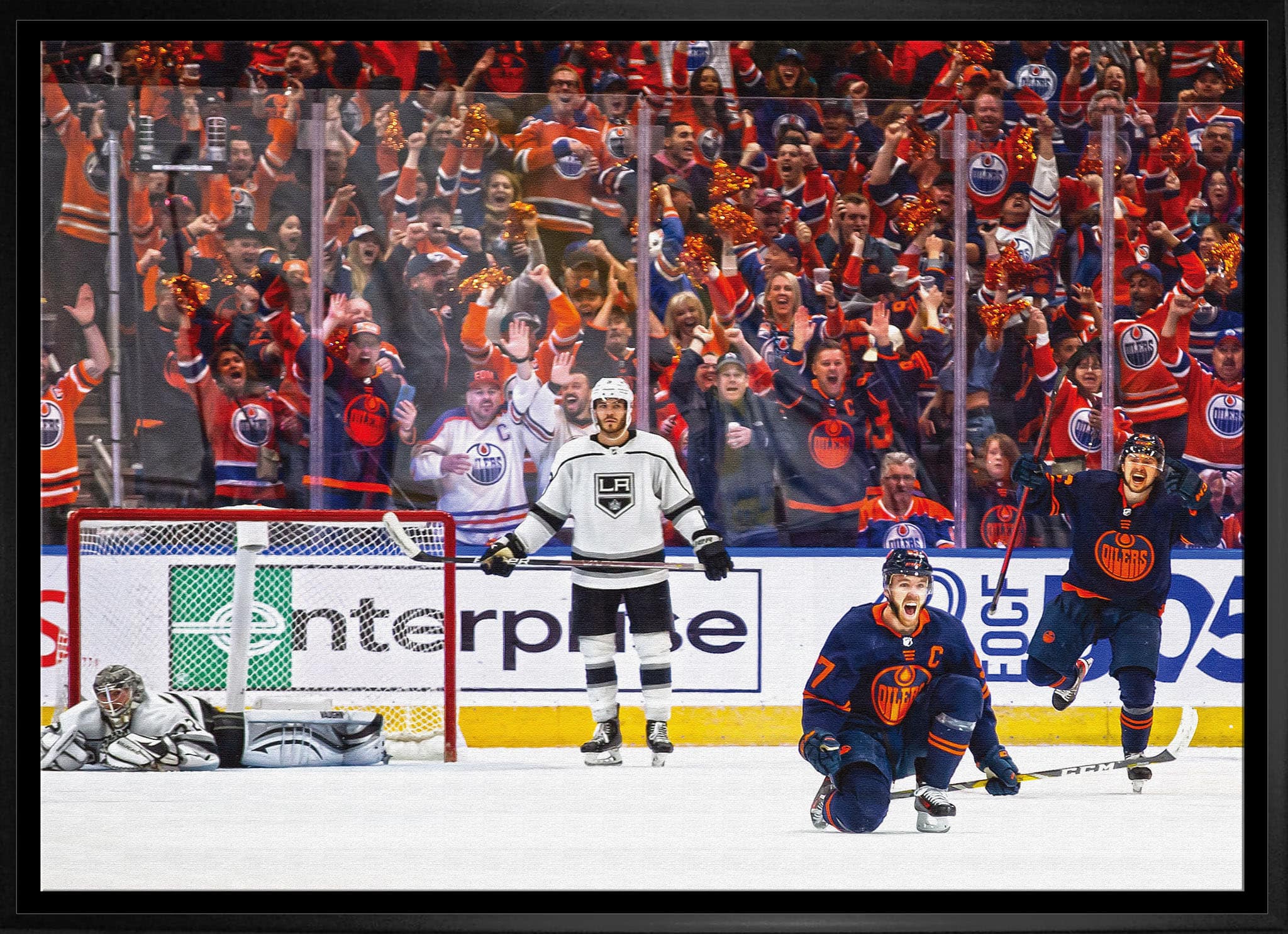 Connor McDavid 20" x 29" Framed Canvas Oilers Celebration 31.5" x 22.5"