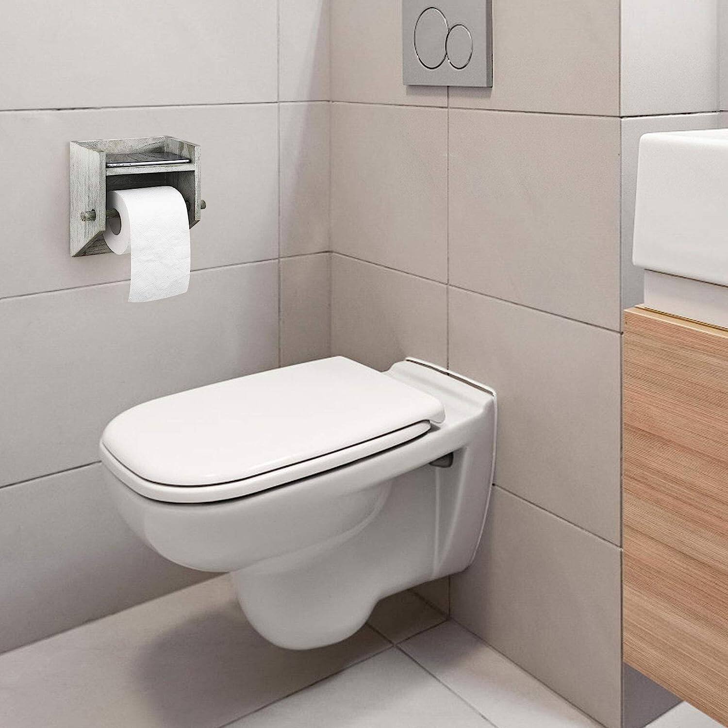Olive Green Toilet Paper Holder with Storage
