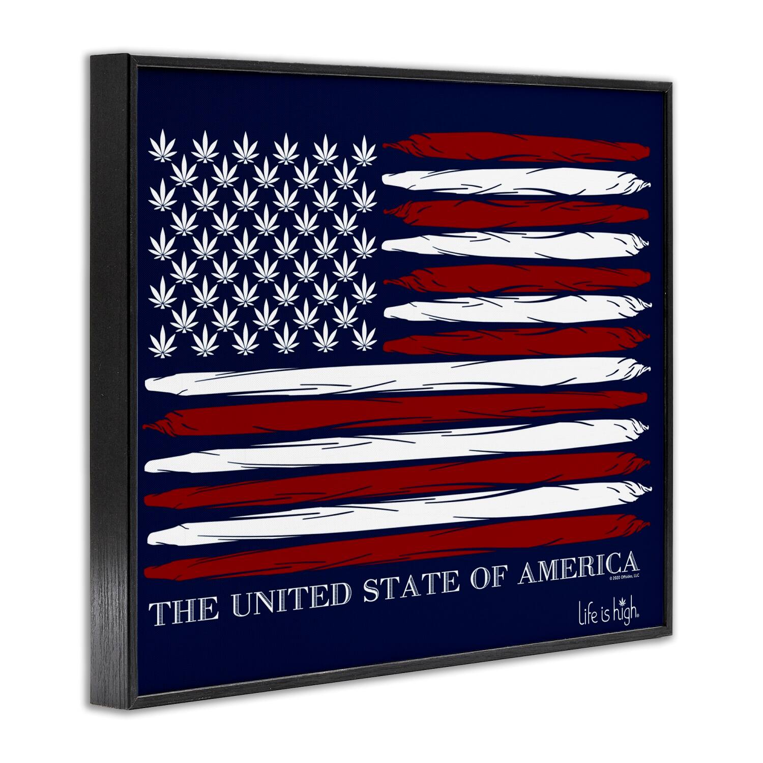 Stupell Industries Herb America Flag Framed Giclee Art