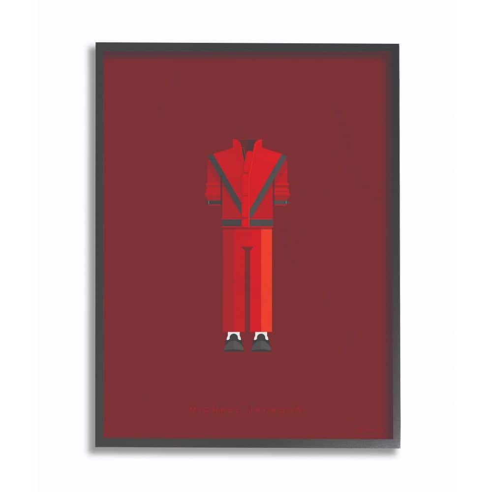 Stupell Industries Red Michael Jackson Fashion Design Wall Accent with Black Frame