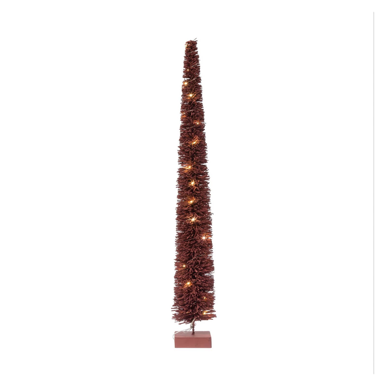 Hello Honey® 3ft. LED Burgundy Rattan Tree with Wood Base