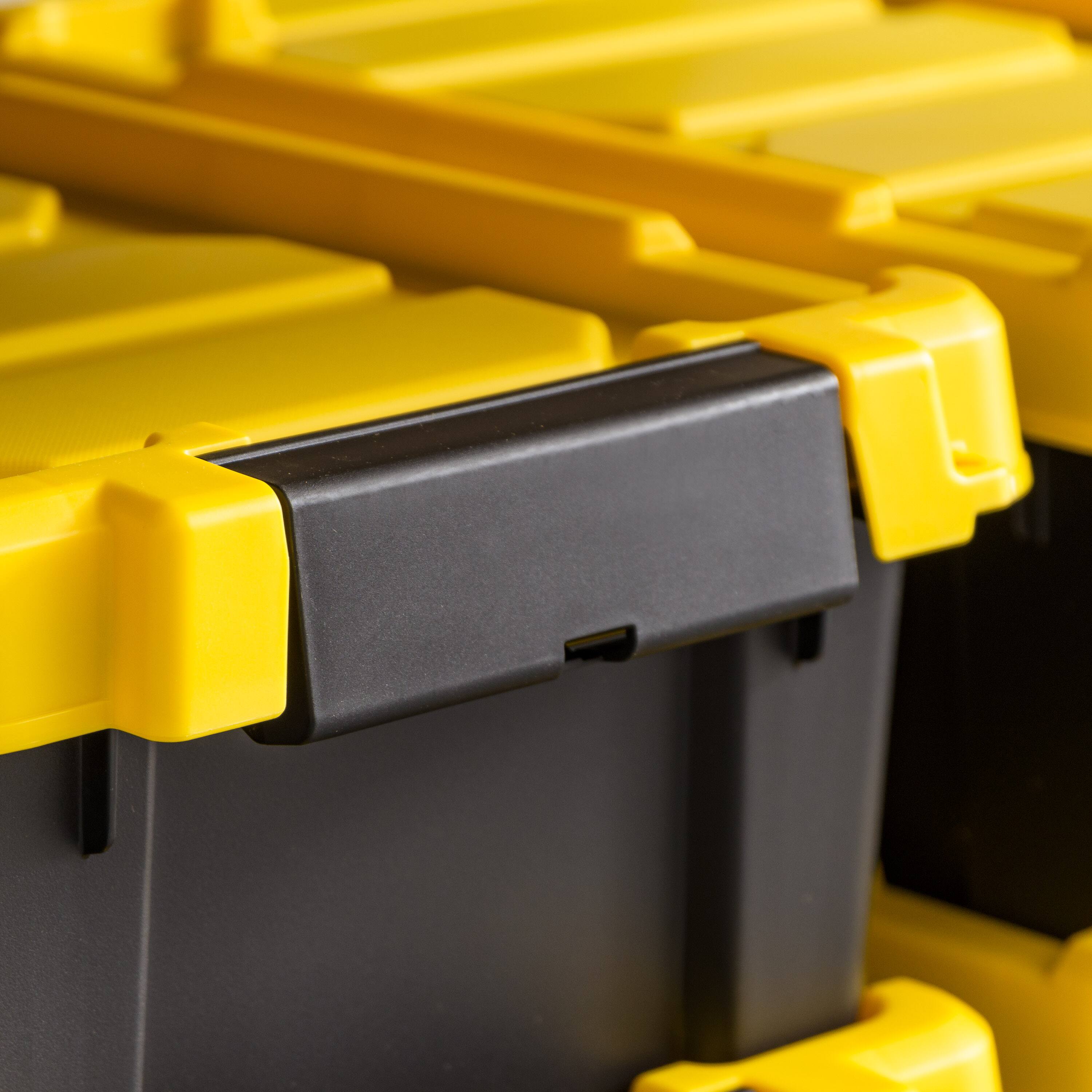 IRIS® 13.3qt. Black Store-It-All Utility Totes with Yellow Buckle Lids, 5ct.