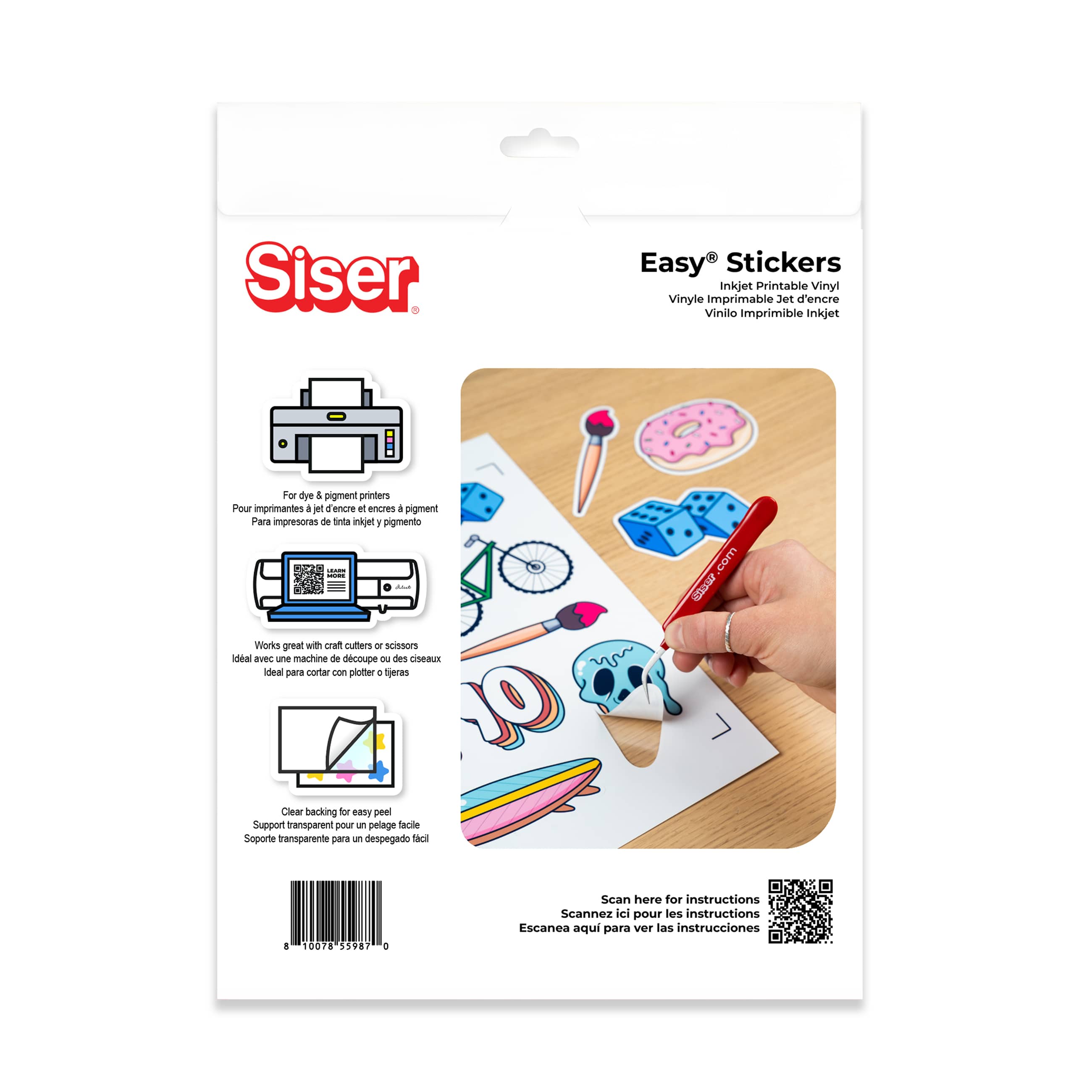 Siser® Easy® Stickers 8.5" x 11" Glossy Inkjet Printable Vinyl Sheets, 10ct.