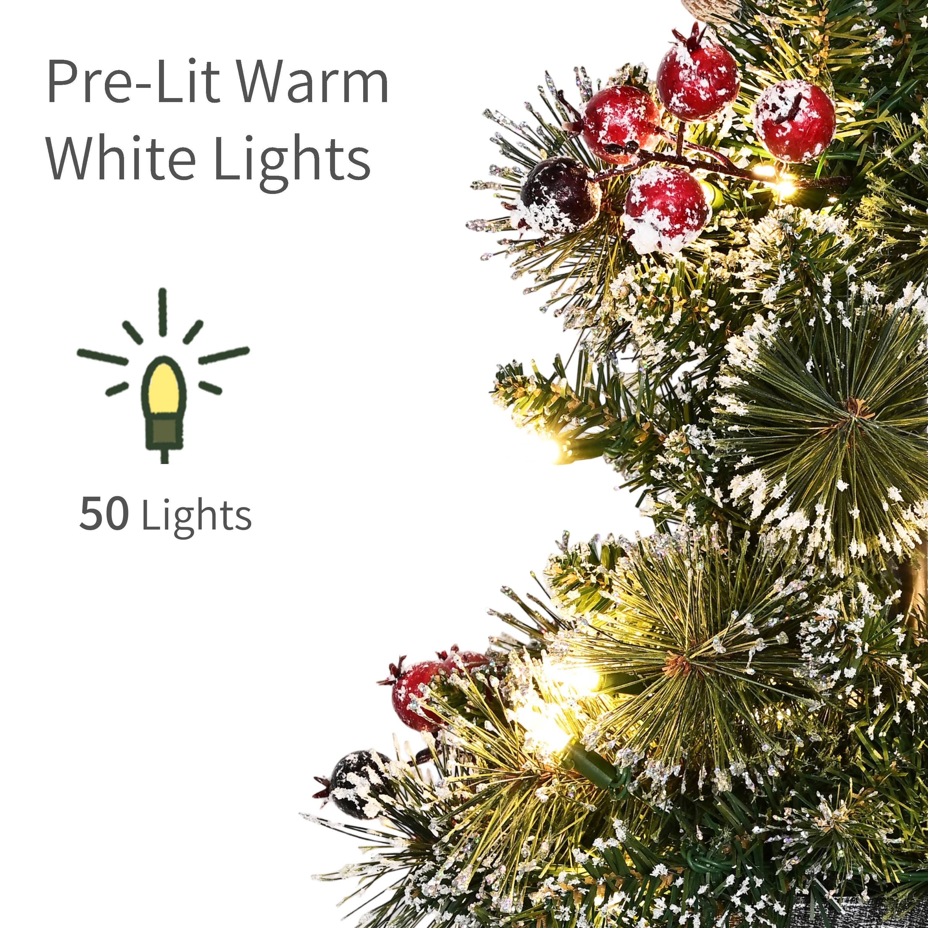 Puleo International 4ft. Pre-Lit Frosted Spiral Artificial Christmas Lamp Post with Decorative Pot Base, 2ct.