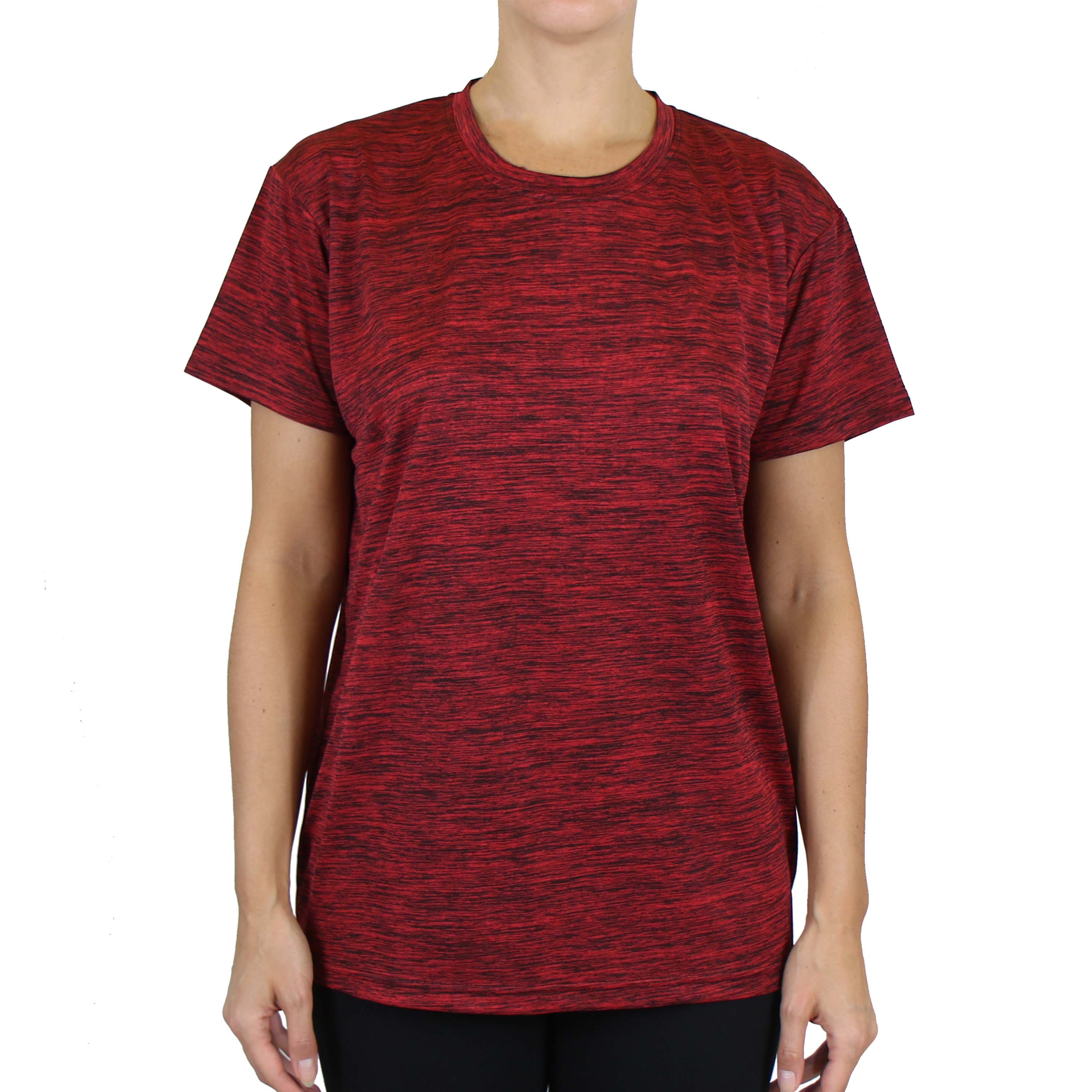 Galaxy By Harvic Women's Loose Fit Short Sleeve Moisture Wicking Wrinkle Free Performance Tee