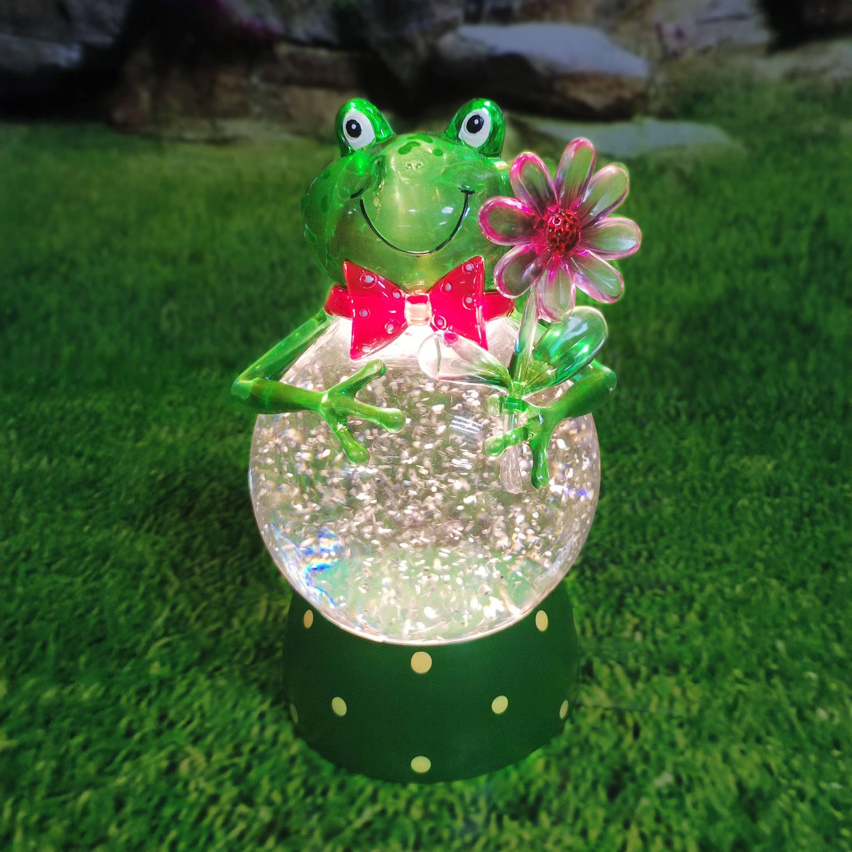 Moments in Time 8.6" Acrylic Frog Lantern Décor