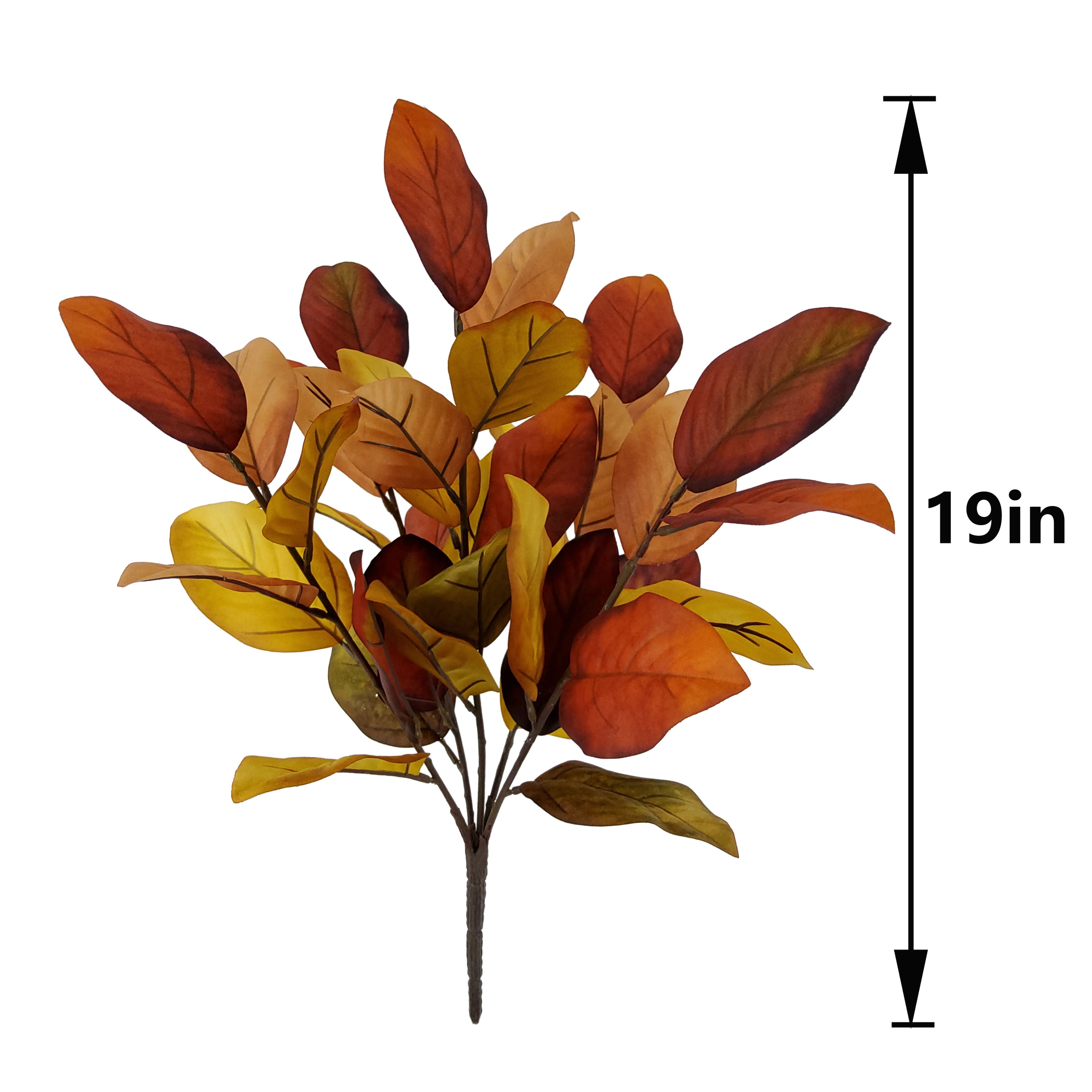 19.5" Yellow & Brown Magnolia Leaves Bush by Ashland®