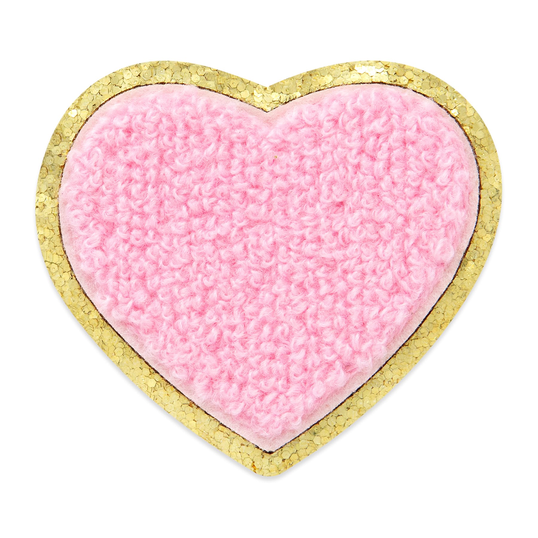 Pink Heart Embroidered Iron-On & Adhesive Patch by Make Market®