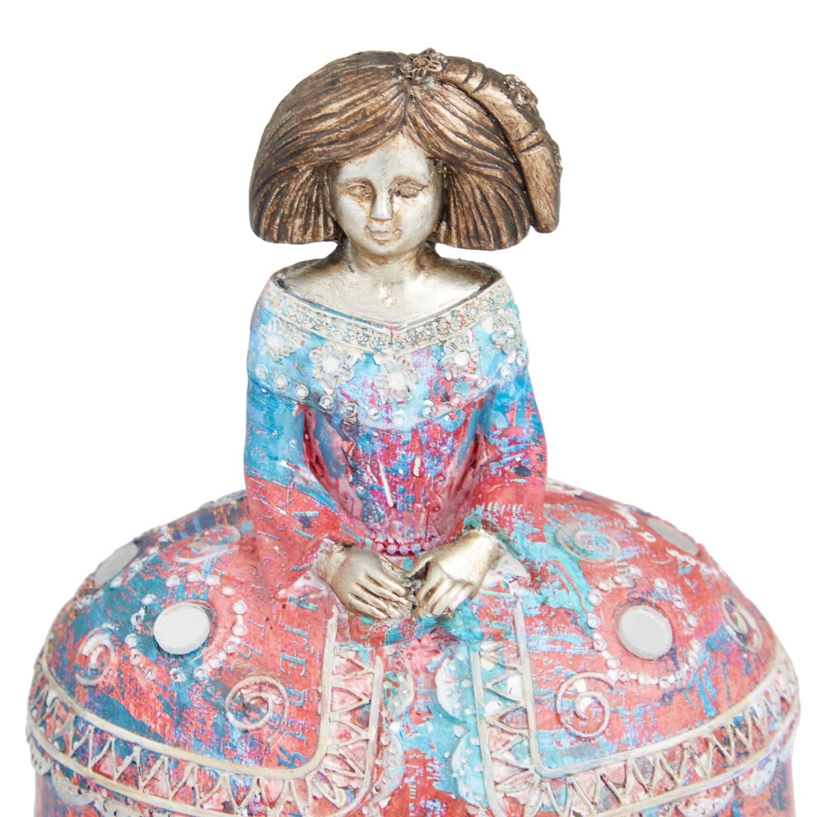 Set of 2 Multi Polystone Tuscan Sculptures, 6" x 7" x 5"