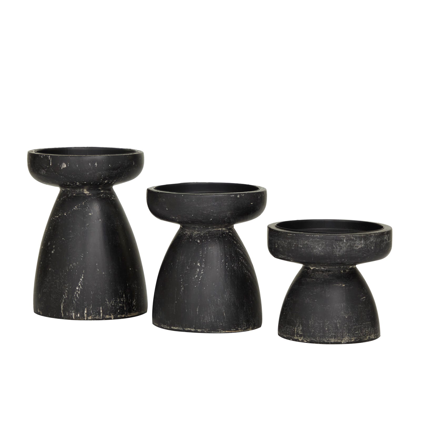 Black Traditional Candle Holder Set