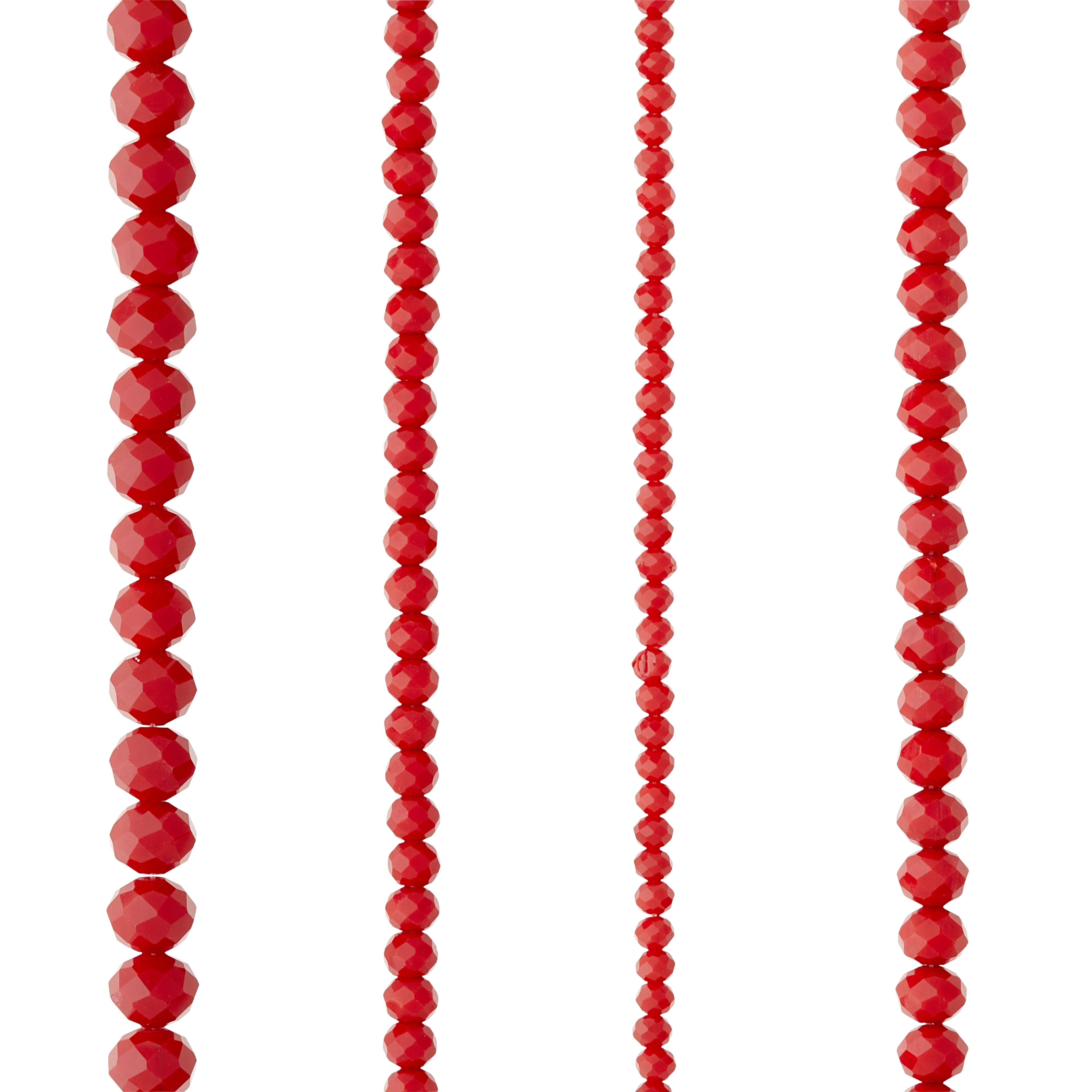 12 Pack: Red Faceted Glass Rondelle Beads by Bead Landing™