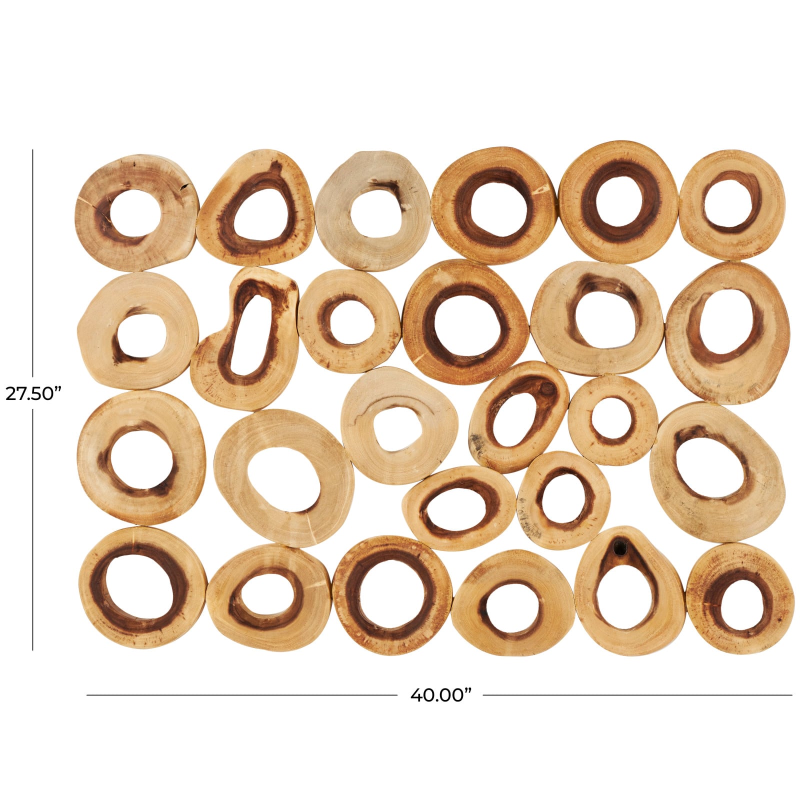 40" x 28" Brown Wood Abstract Wall Décor